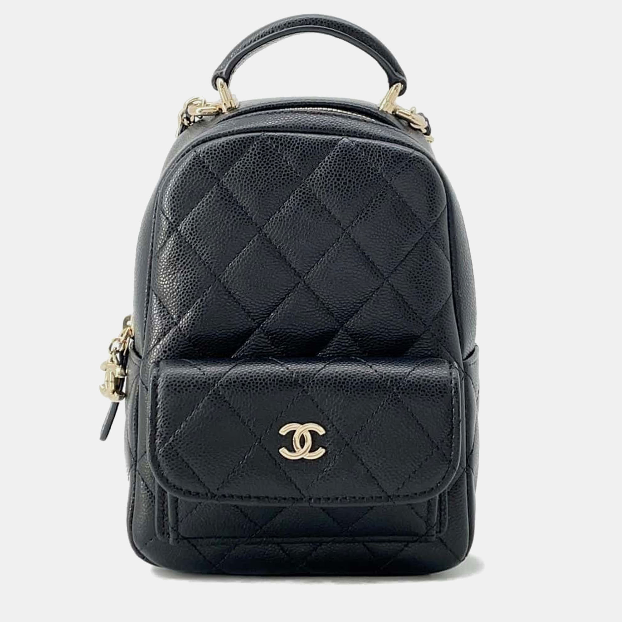 

Chanel Black Caviar Leather Matelasse Mini Backpack