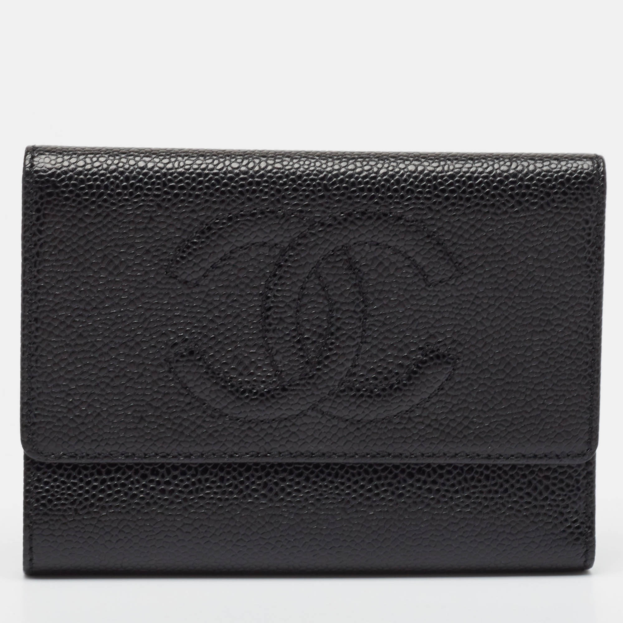 

Chanel Black Caviar Leather CC Trifold Wallet