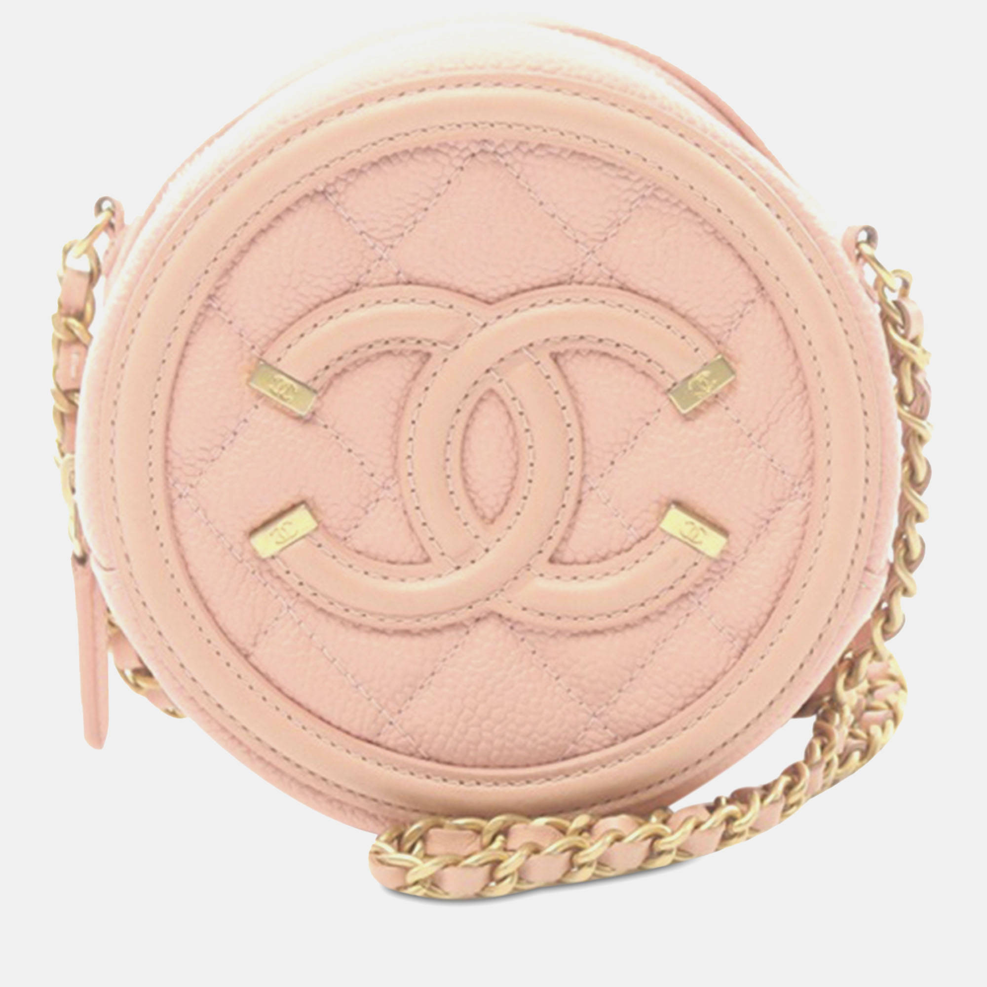 

Chanel Caviar CC Filigree Round Crossbody Bag, Pink