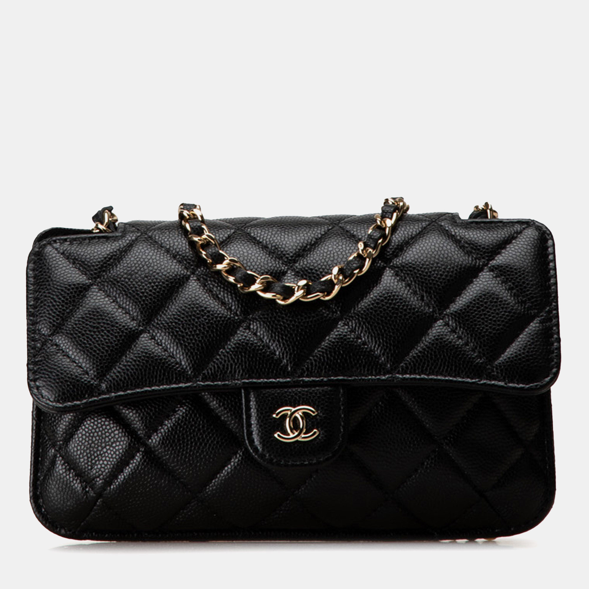 

Chanel Nylon Graffiti Foldable Shopping Tote in Caviar Flap Bag, Black