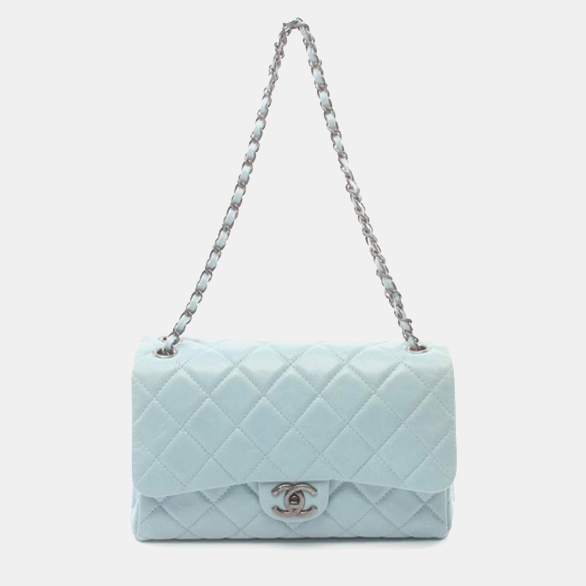 

Chanel Medium Quilted Glazed Calfskin Coco Soft Flap Bag, Blue