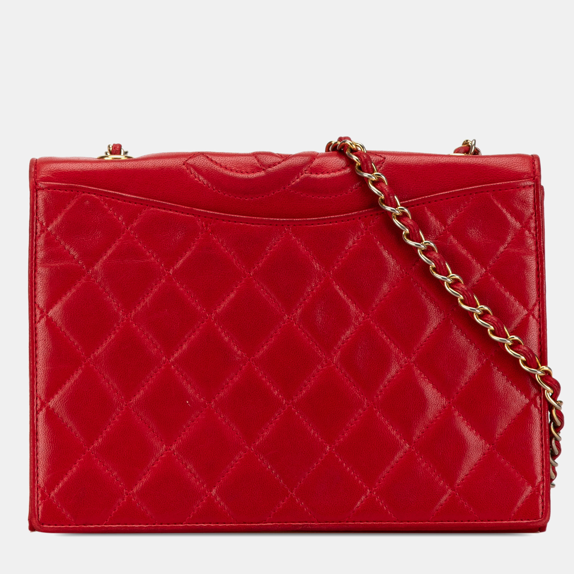 

Chanel CC Quilted Lambskin Full Flap Bag, Red