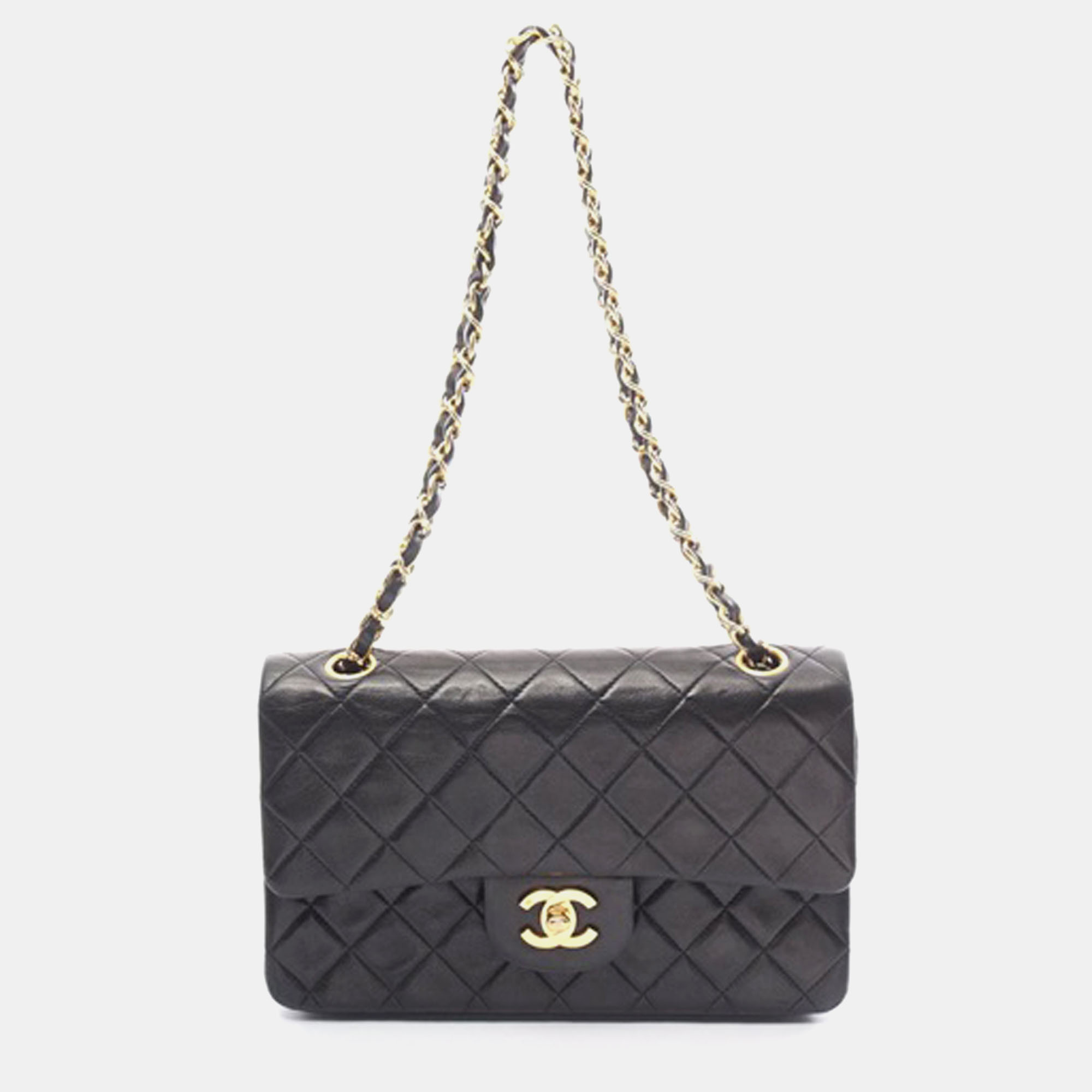 

Chanel Small Classic Lambskin Double Flap Bag, Black