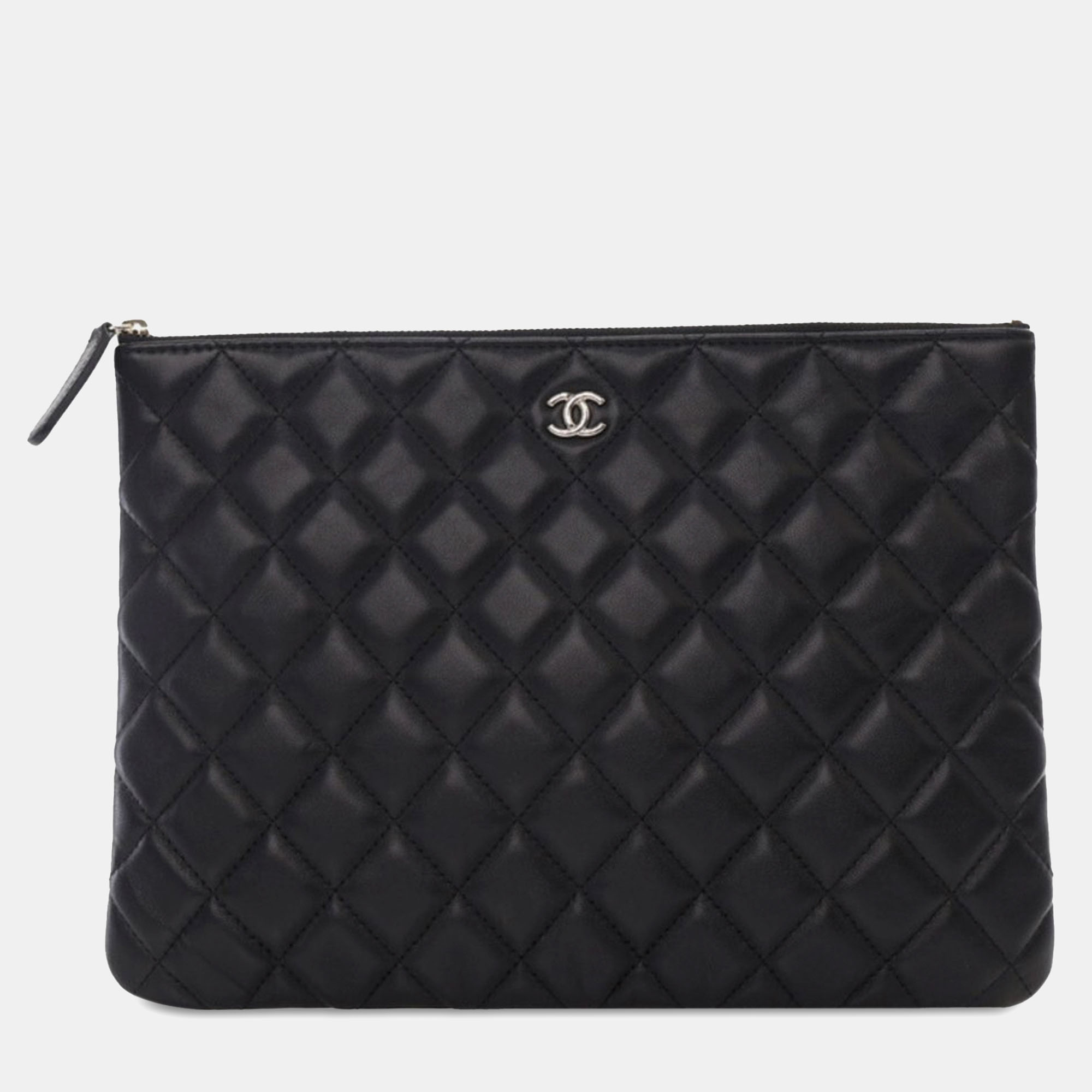 

Chanel Medium Quilted Lambskin O Case Clutch, Black