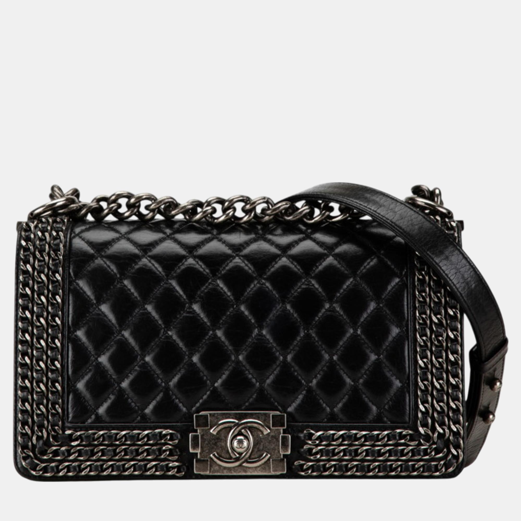 

Chanel Black Lambskin Bou Chain shoulder bag