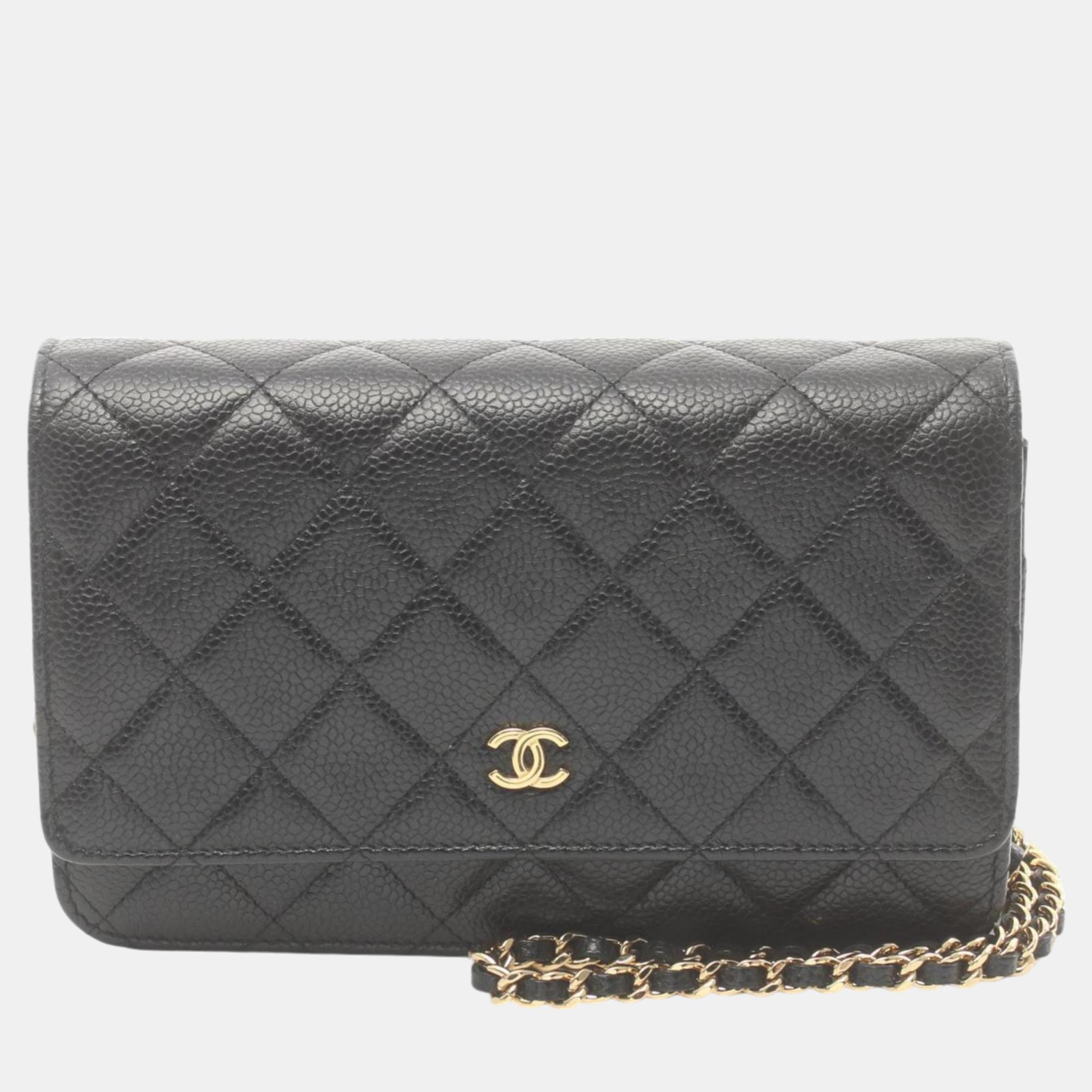 

Chanel Black Caviar Skin Matelasse Shoulder Bag