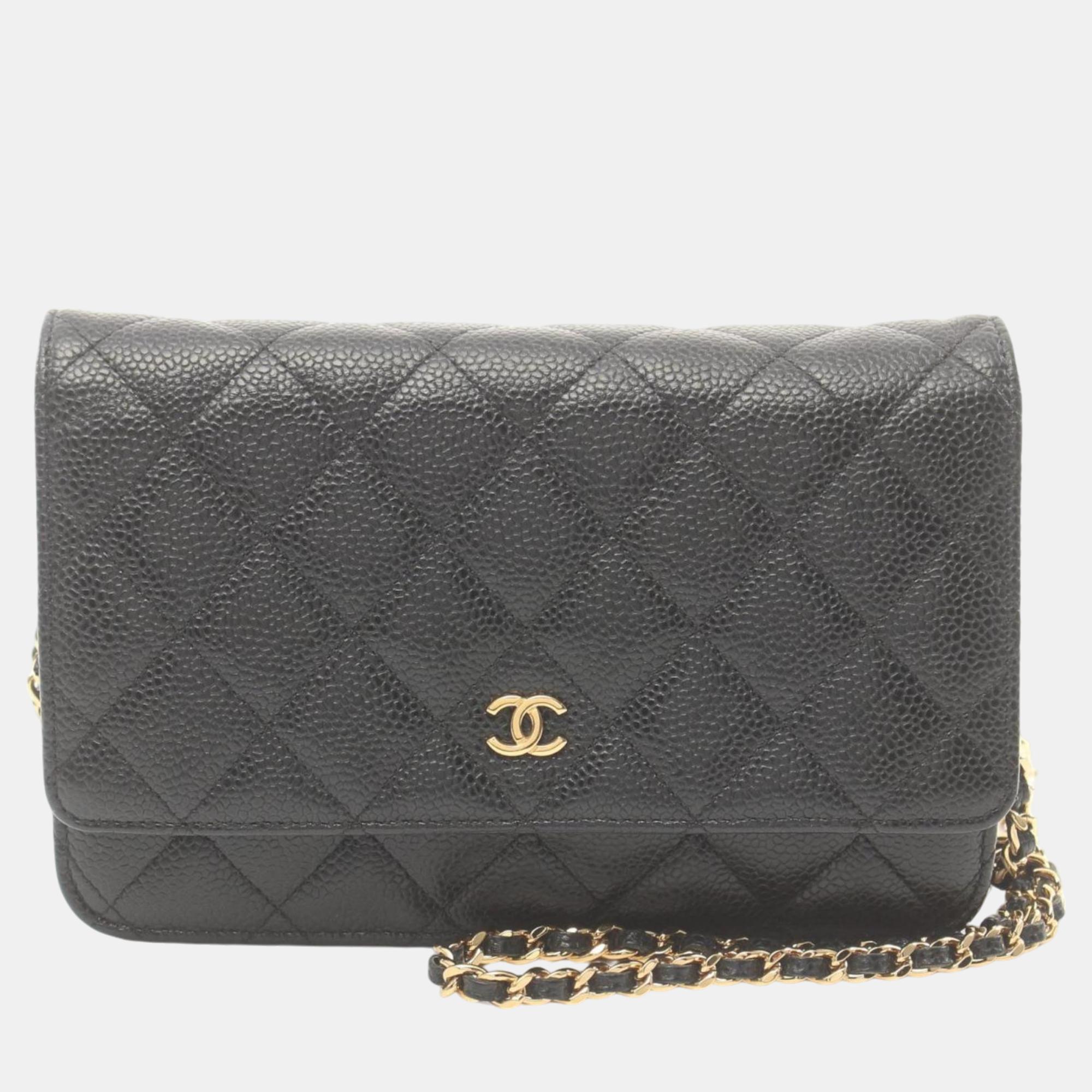

Chanel Black Caviar Skin Matelasse Shoulder Bag