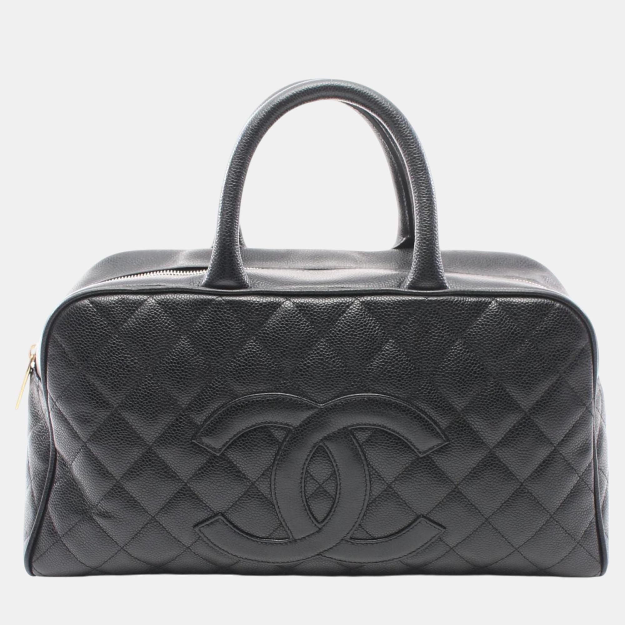 

Chanel Black Caviar Skin Matelasse Handbag