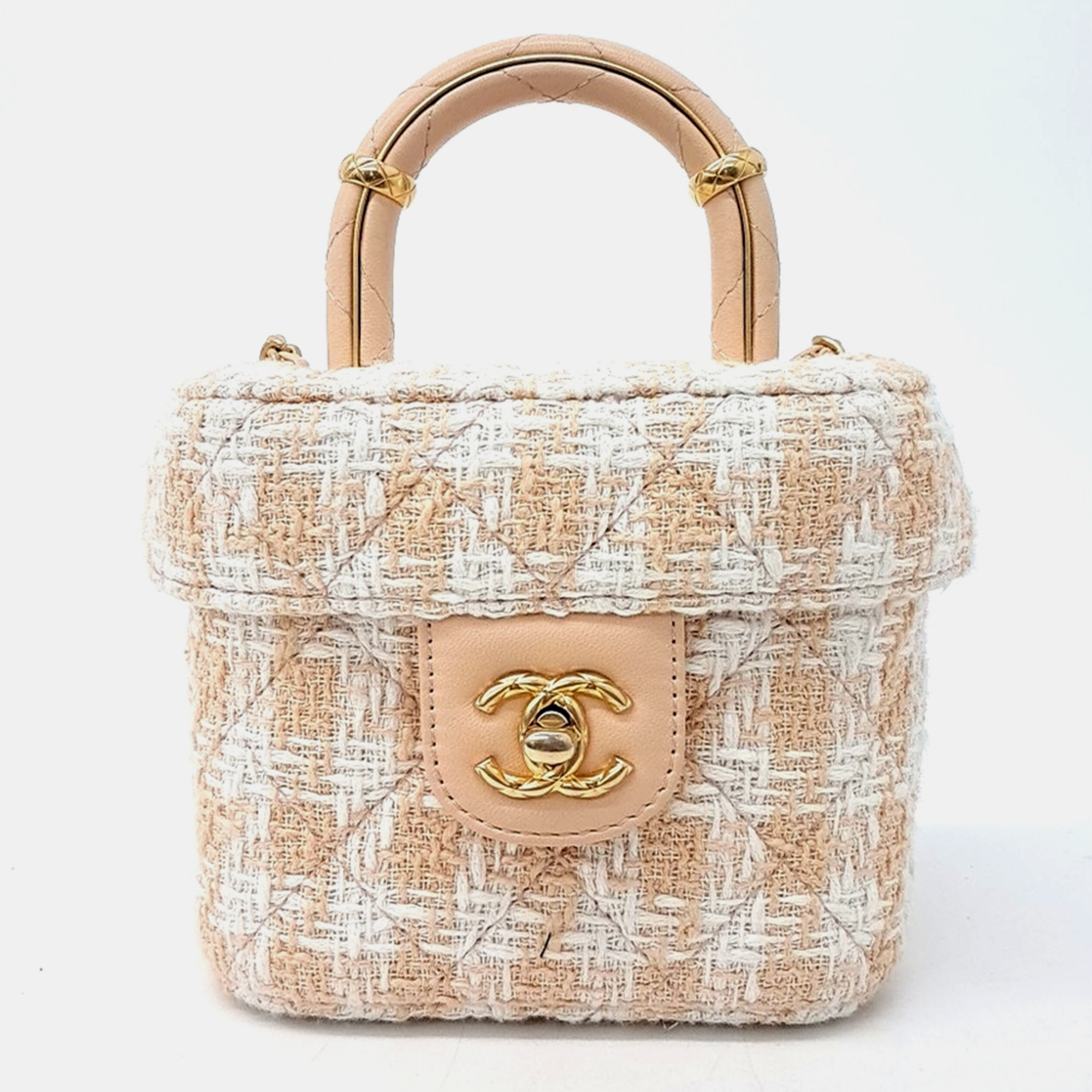 

Chanel Tweed Top Handle Bag, Beige