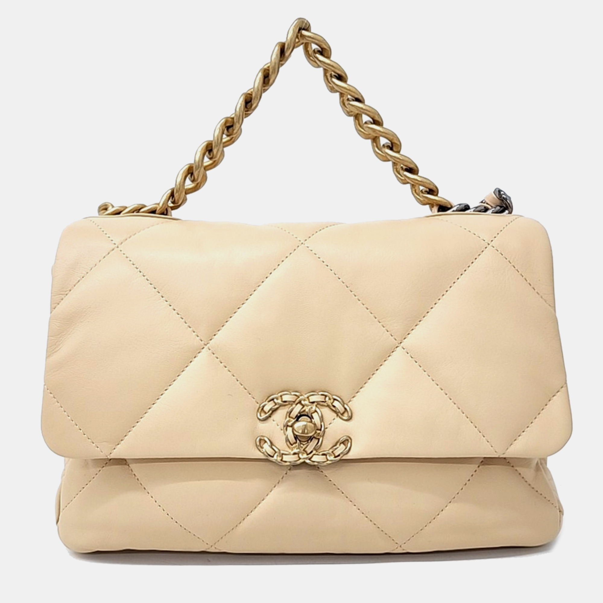 

Chanel 19 Large Flap Bag, Beige