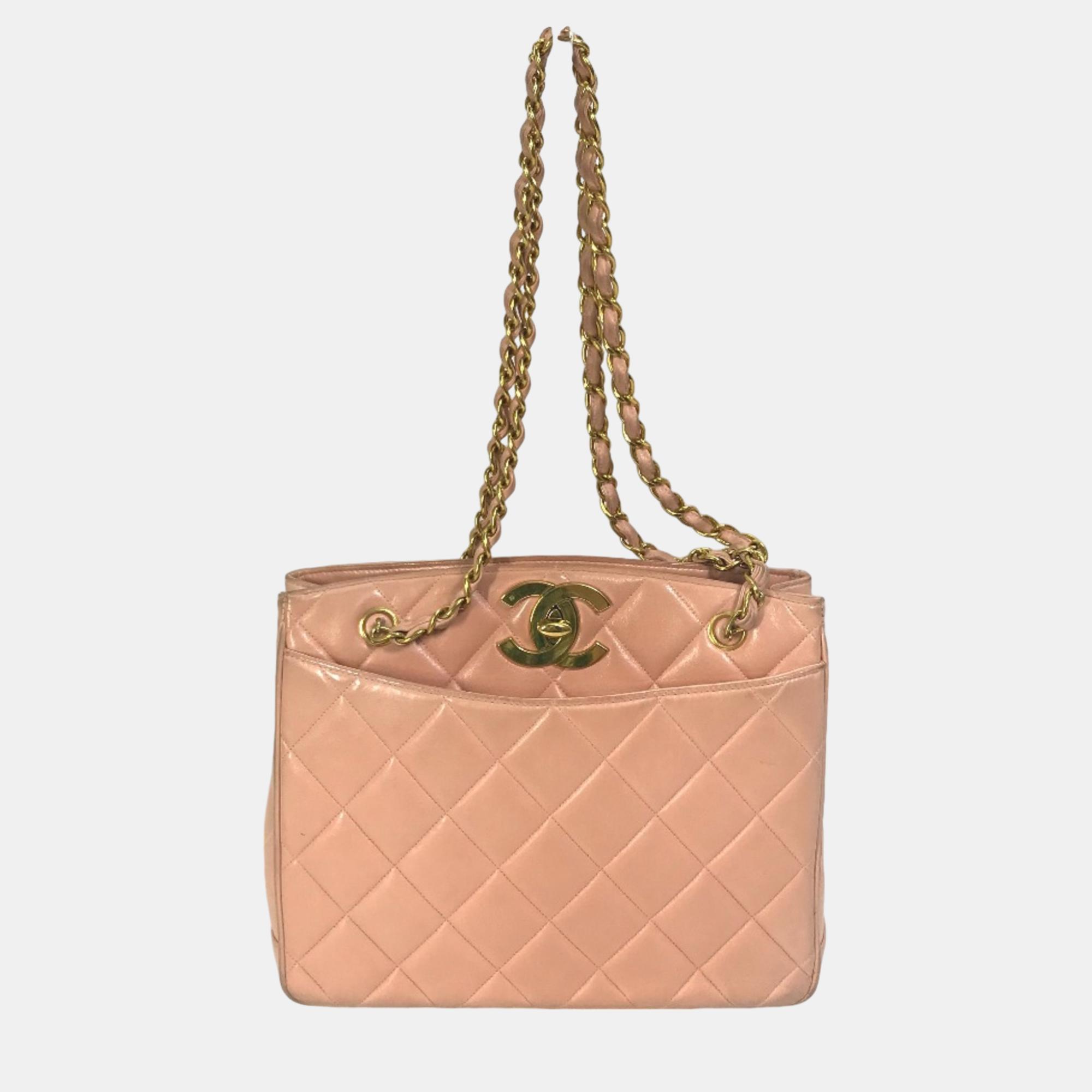 Pre-owned Chanel Pink Cc Mark Bag Chain Bag