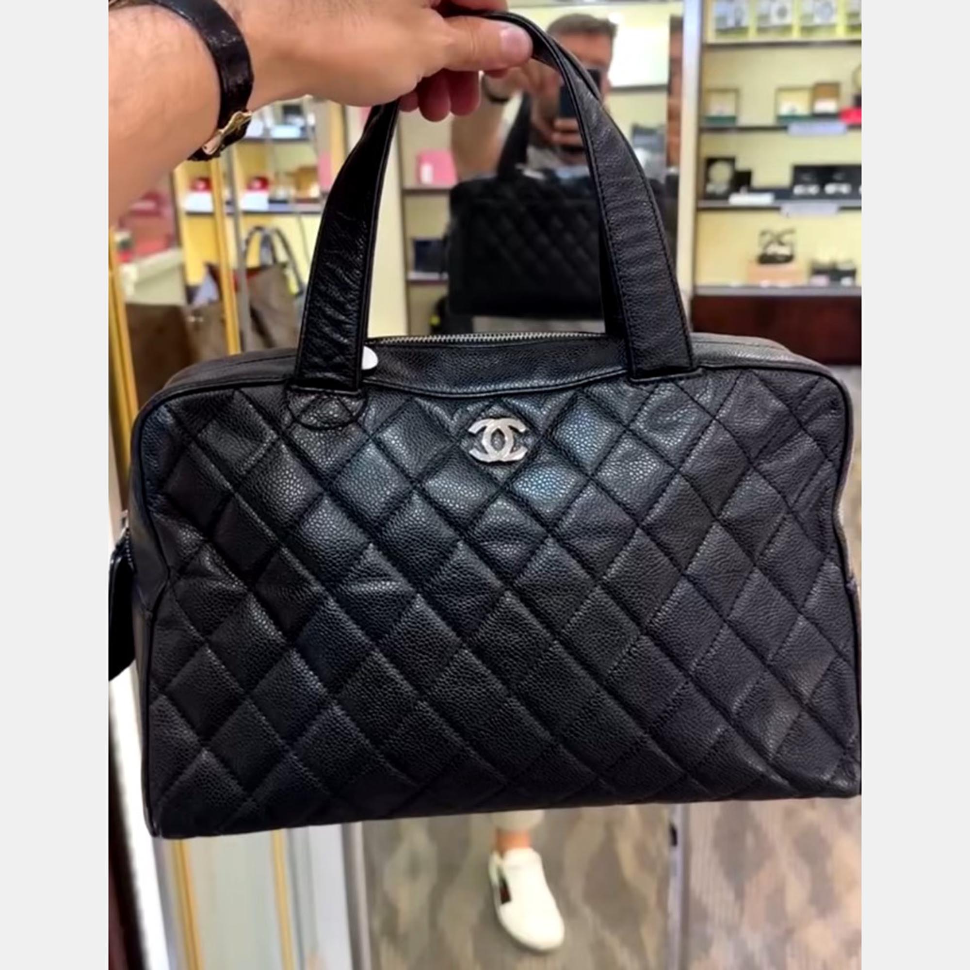 

Chanel Black Caviar CC Bowler Bag