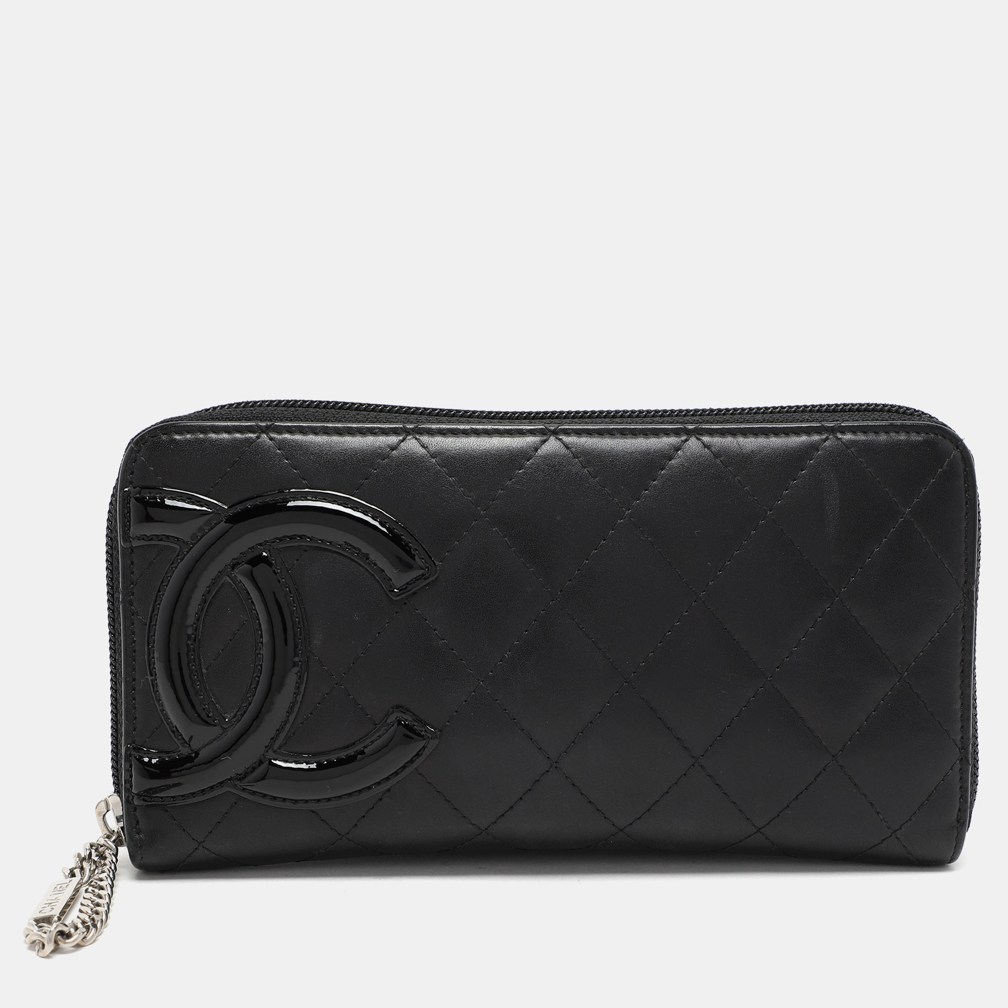 

Chanel Black Leather CC Cambon Ligne Zip Around Wallet