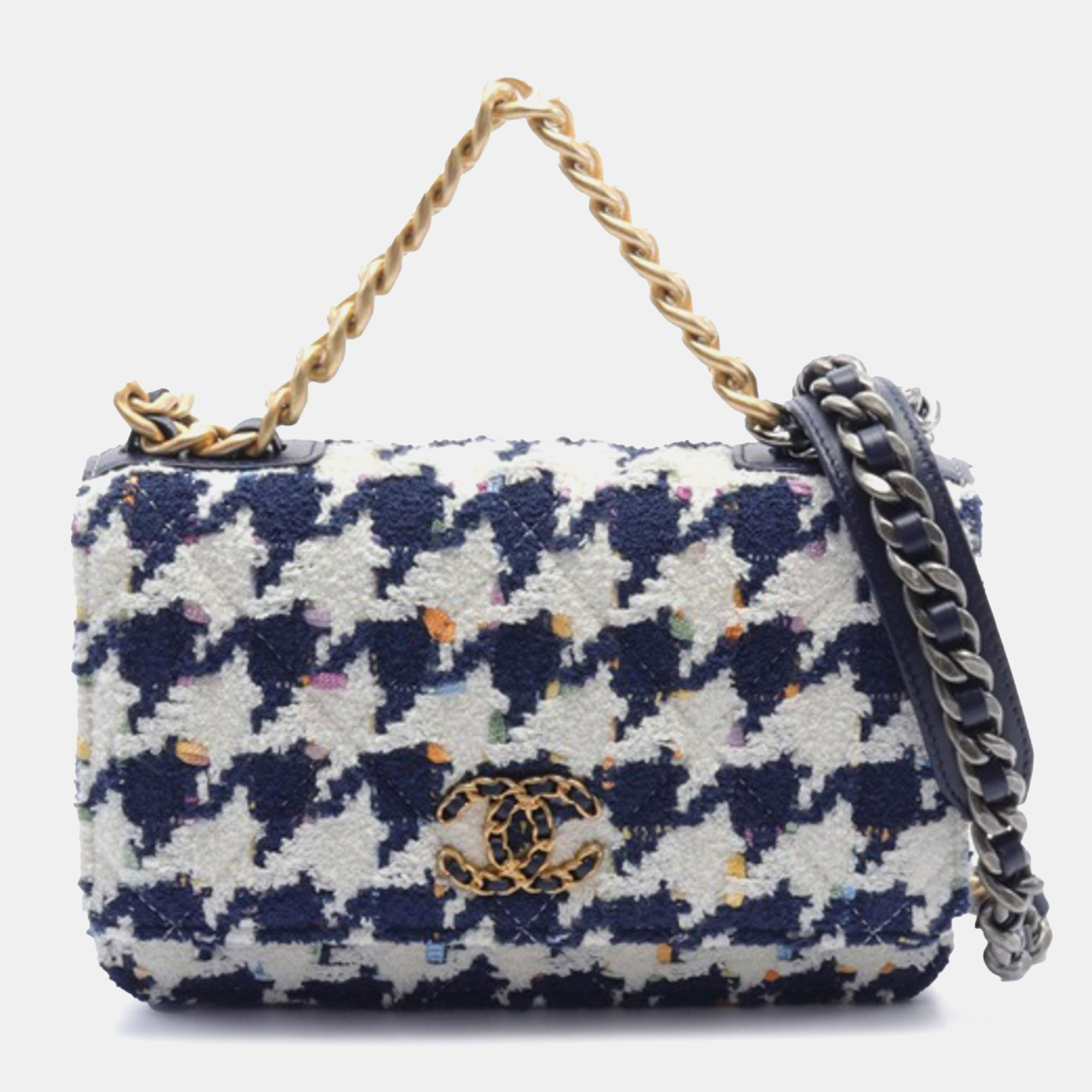 

Chanel Tweed 19 Wallet On Chain, Navy blue