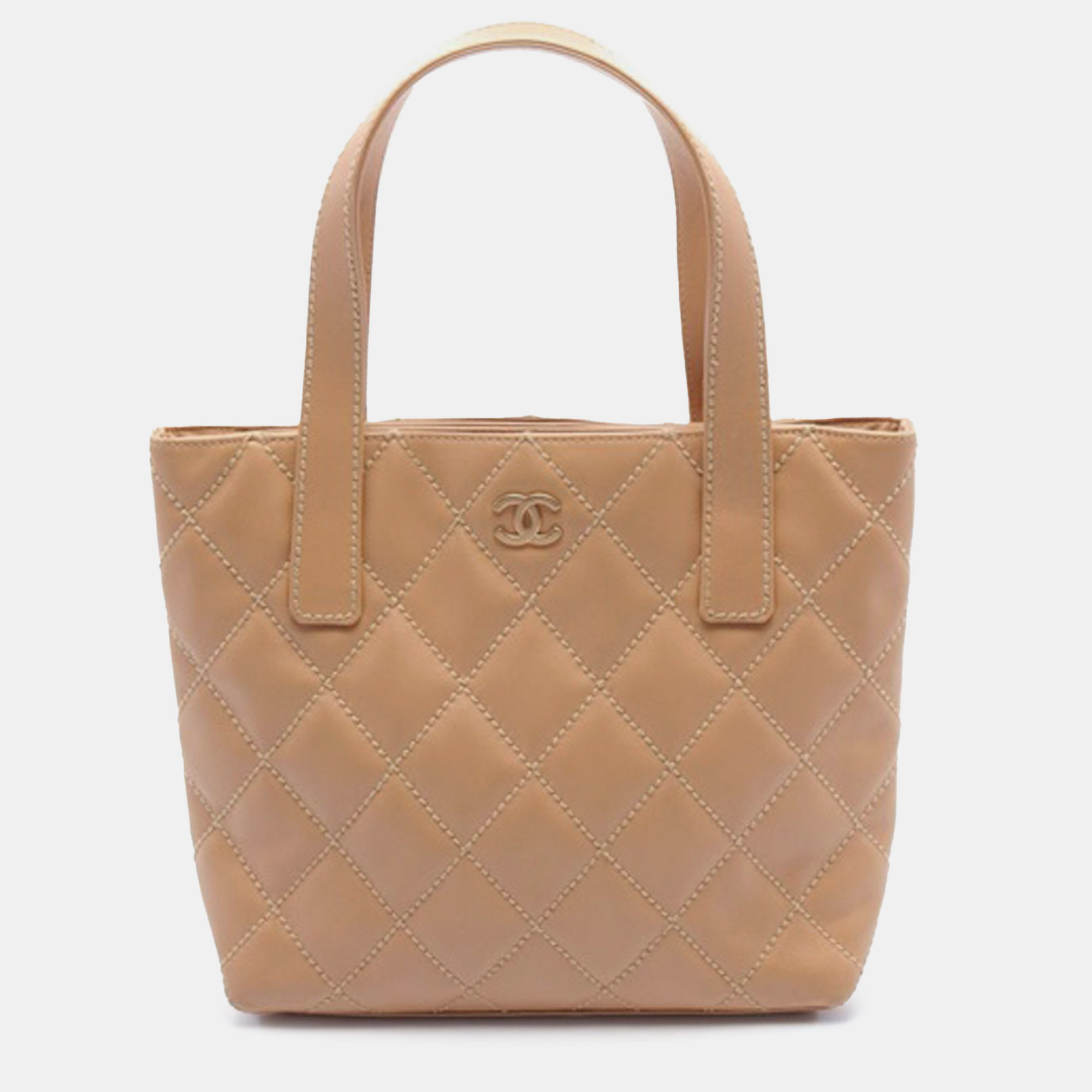 

Chanel CC Wild Stitch Calfskin Handbag, Beige