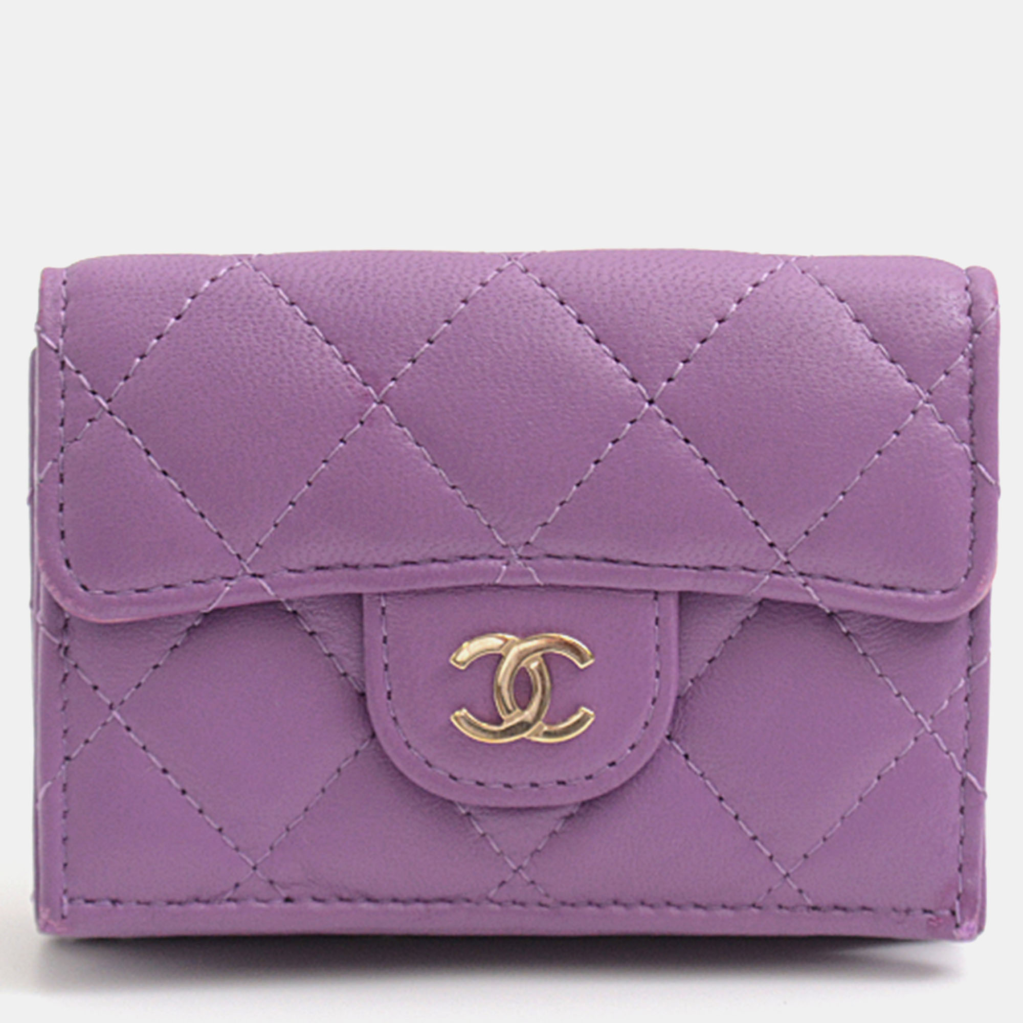 

Chanel Purple Leather Compact Wallet