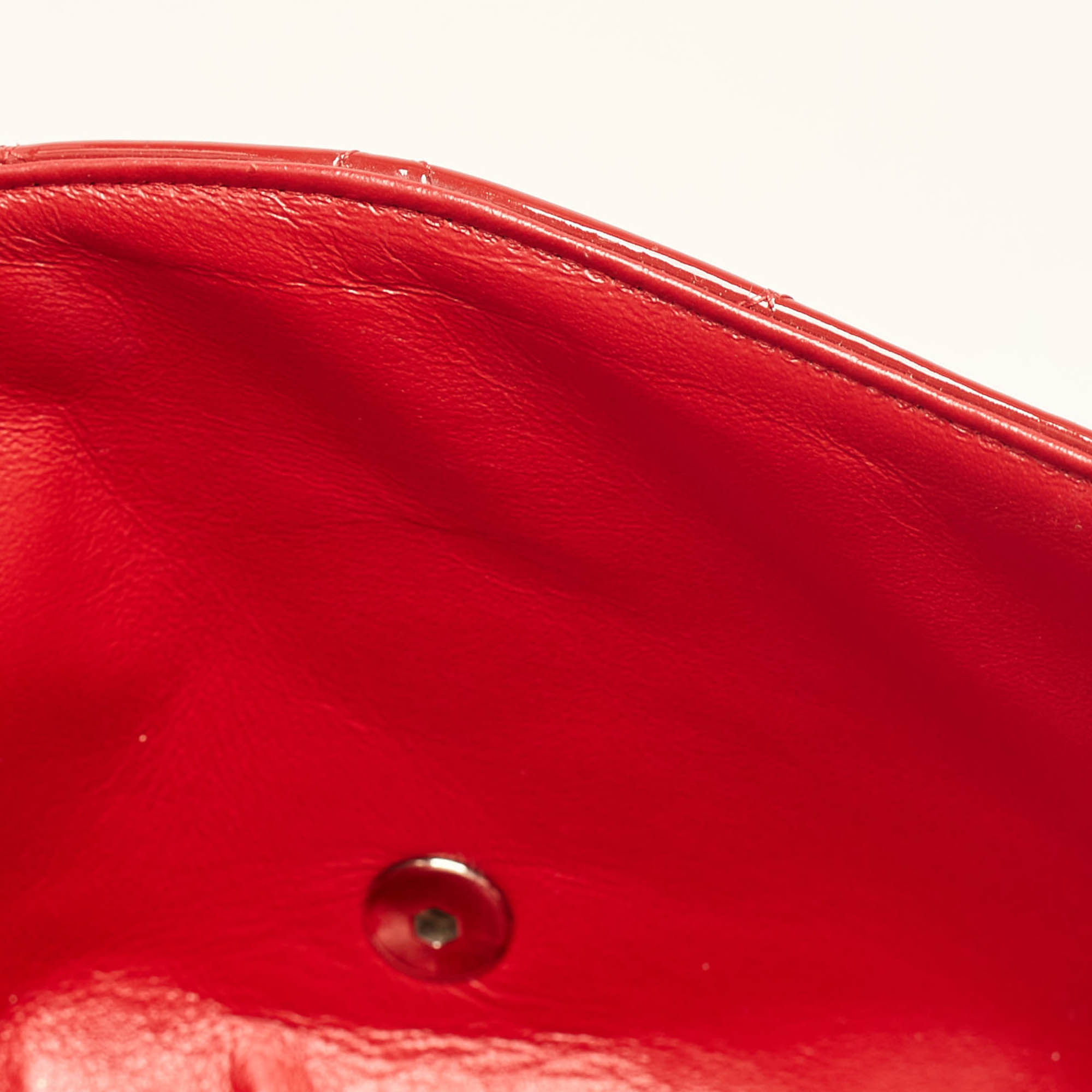 Chanel Red Quilted Patent Leather Maxi Classic Double Flap Bag 