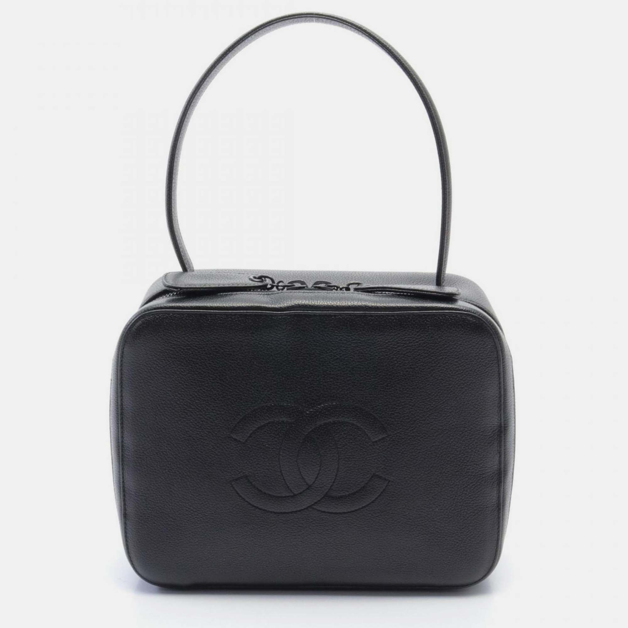 

Chanel Black Caviar Skin Coco Mark Handbag