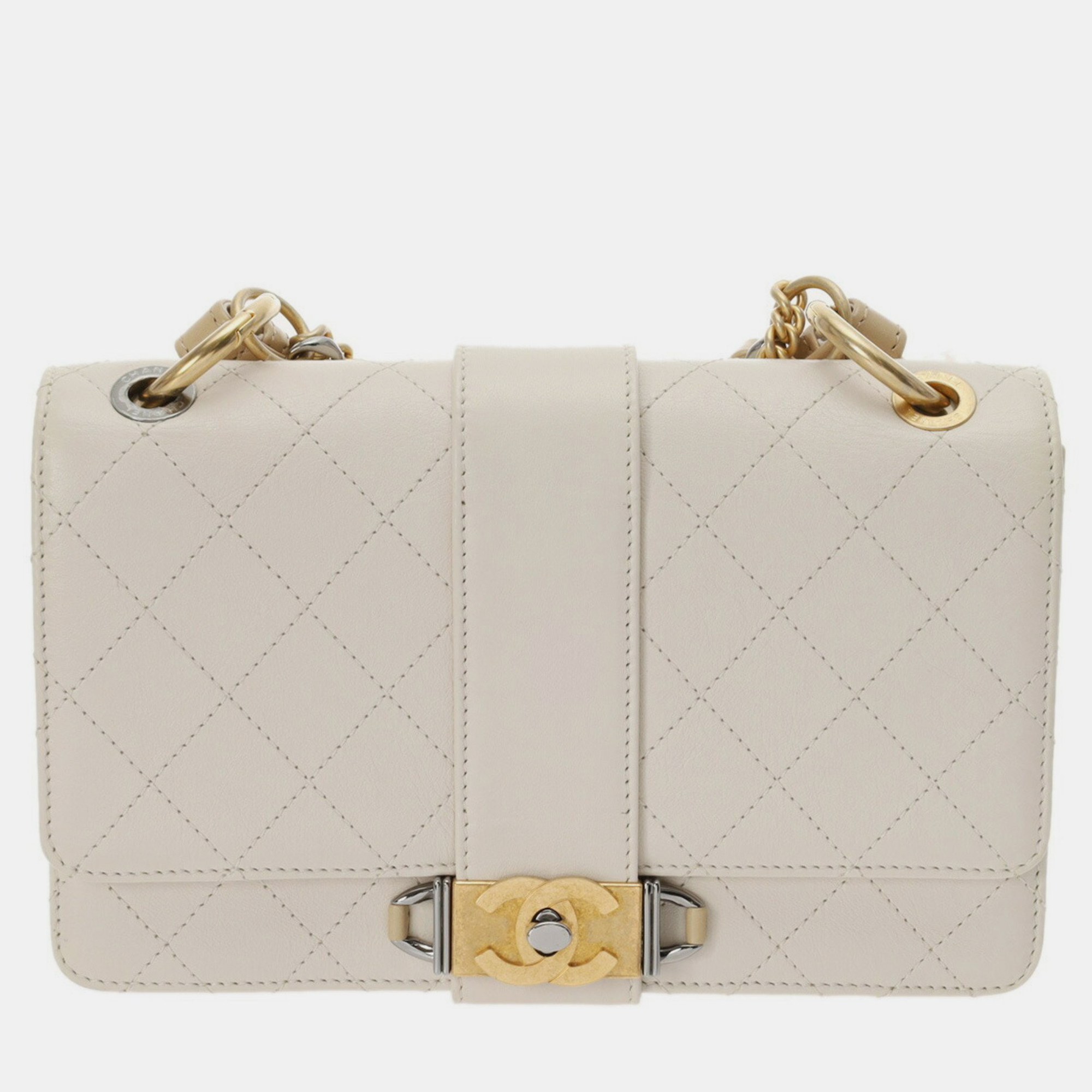 

Chanel White Calf Matelasse Shoulder Bag