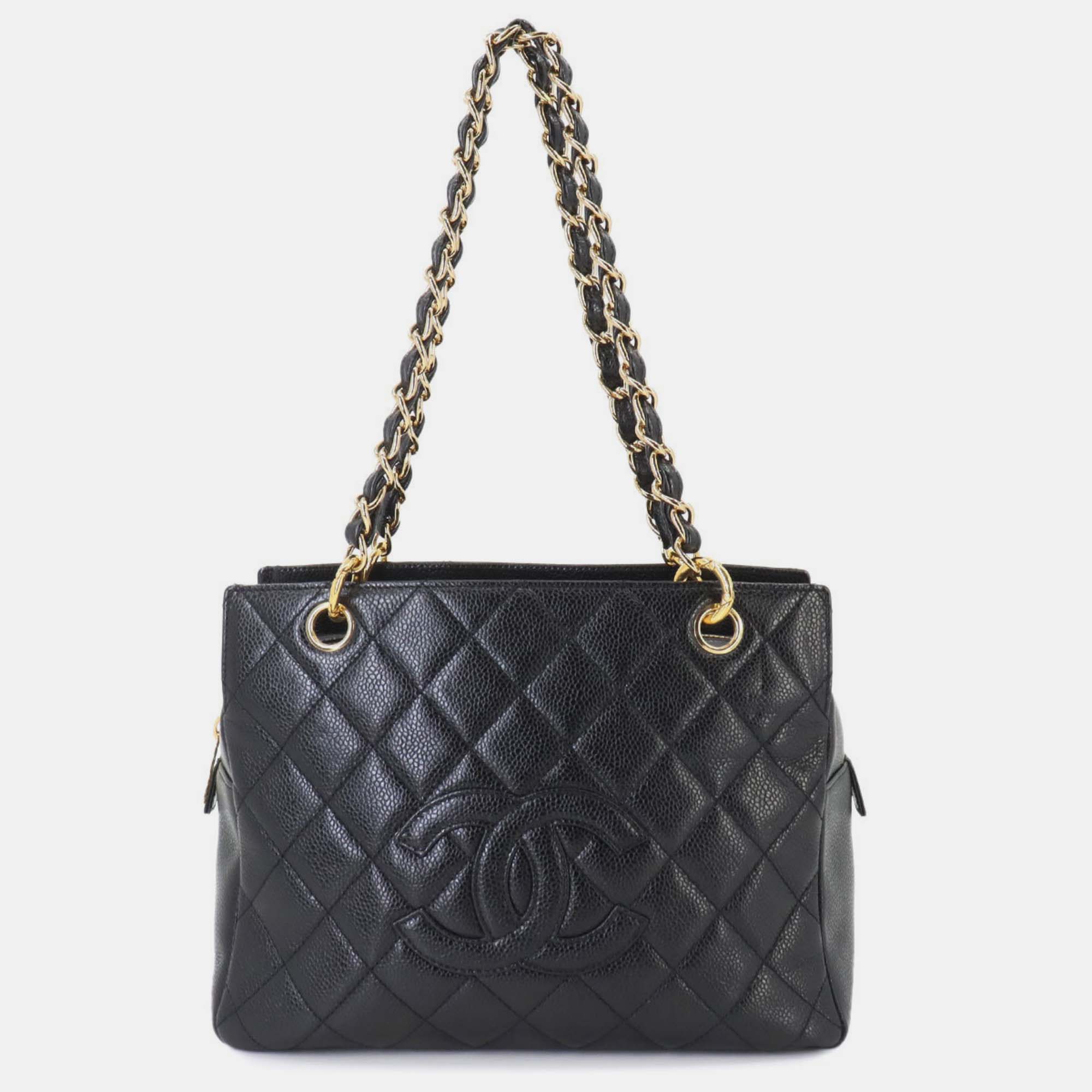 

Chanel Black Caviar Skin Leather Matelasse Chain Shoulder Bag