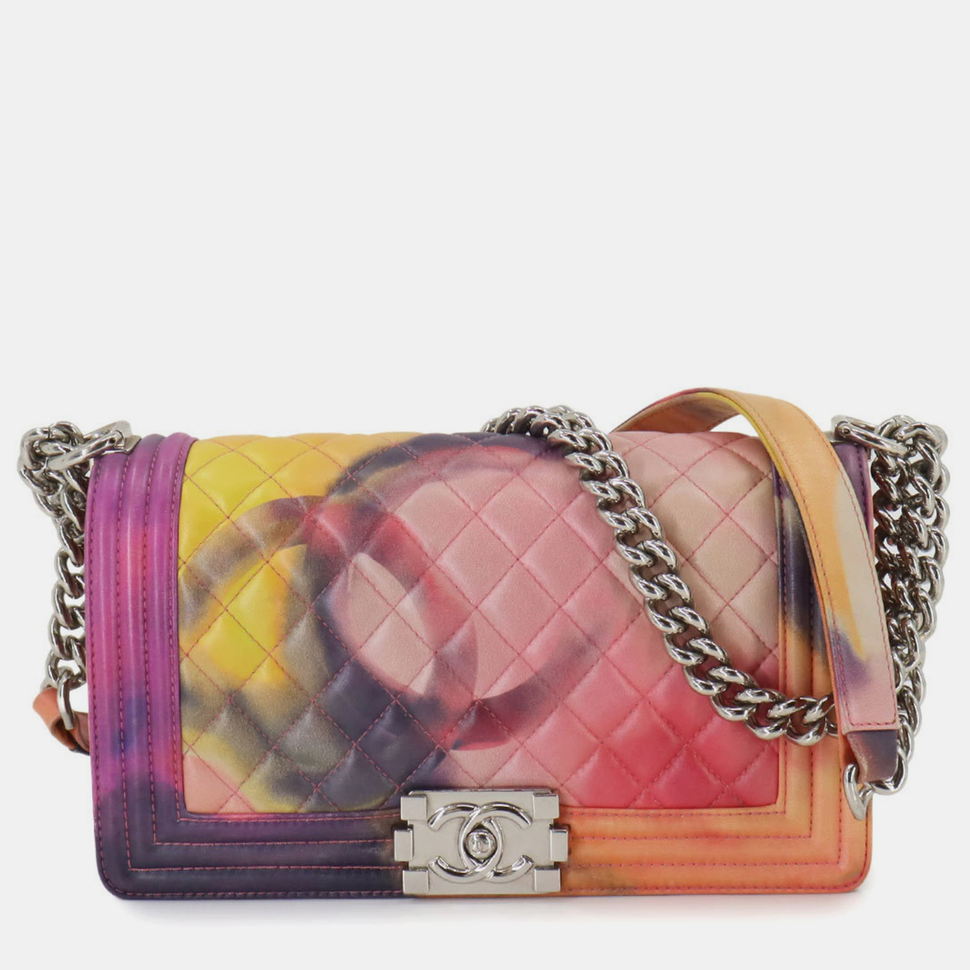 

Chanel Multicolor Leather Boy Chanel Chain Shoulder Bag