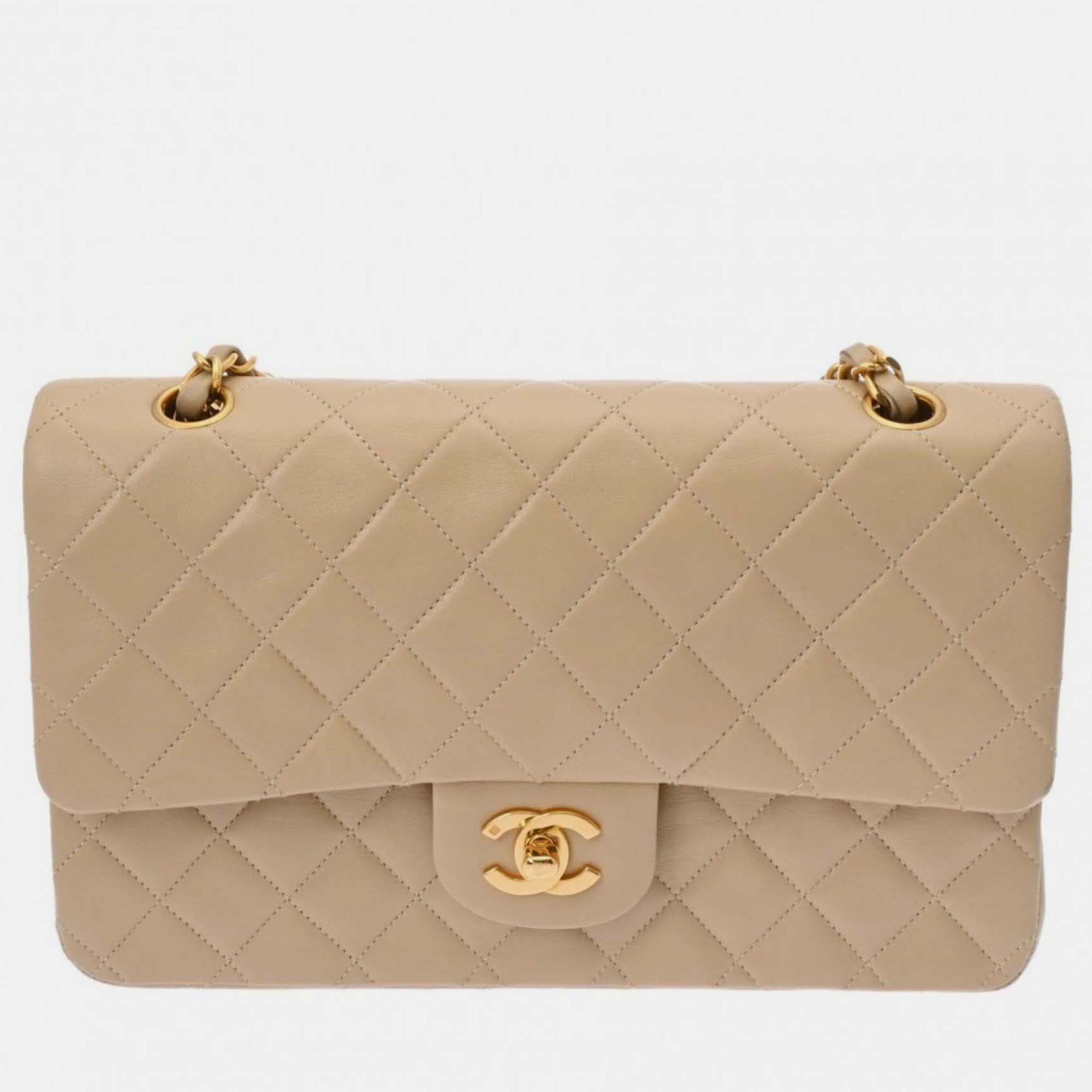 

Chanel Beige Lambskin Matelasse Chain Shoulder  Bag