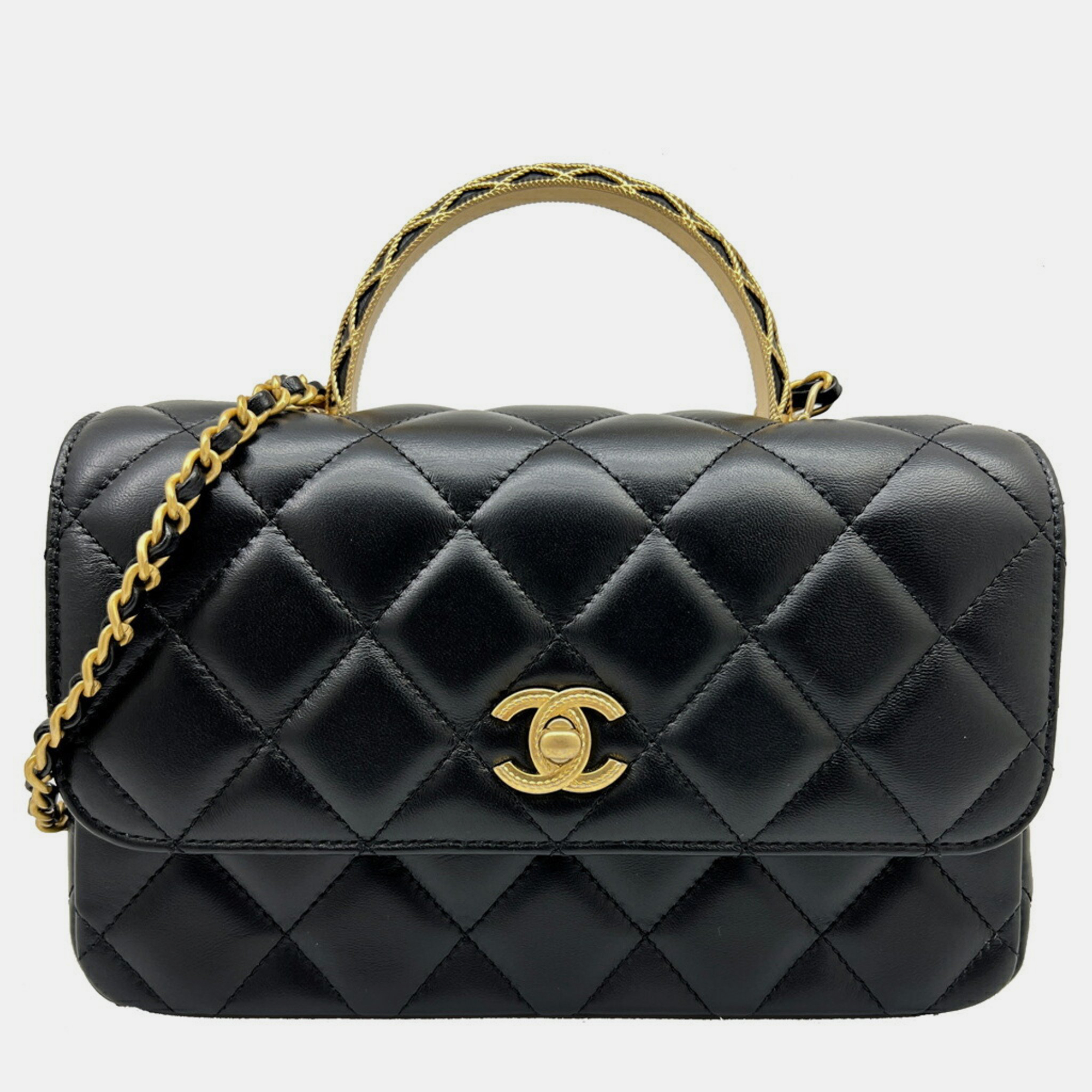 

Chanel Black Gold Lambsun Chain Shoulder Bag