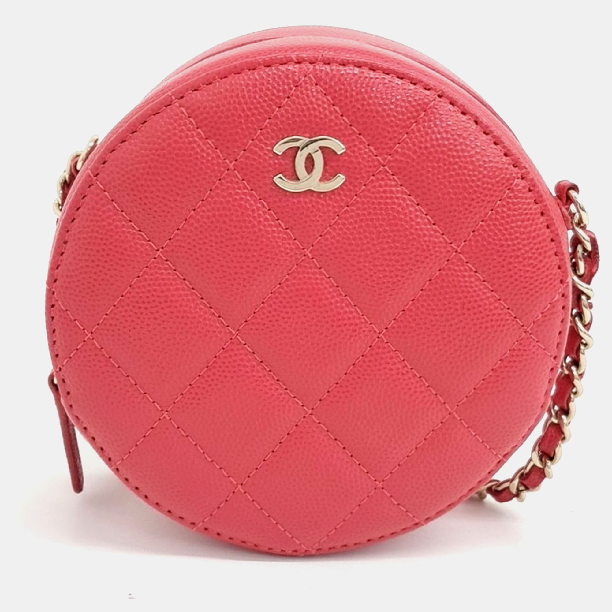 

Chanel Caviar Round Mini Crossbody Bag, Red