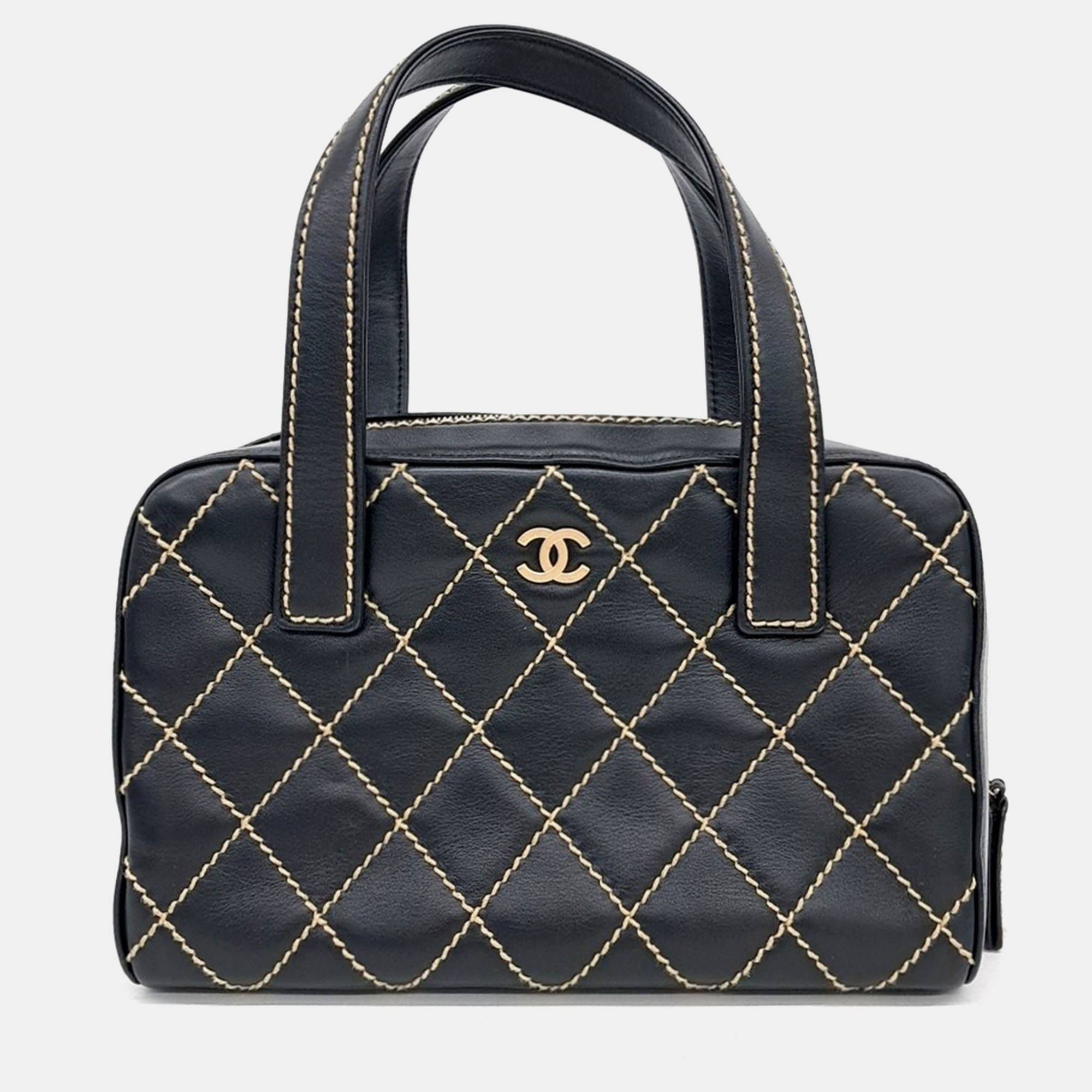 Pre-owned Chanel Wild Stitch Tote Bag In Black