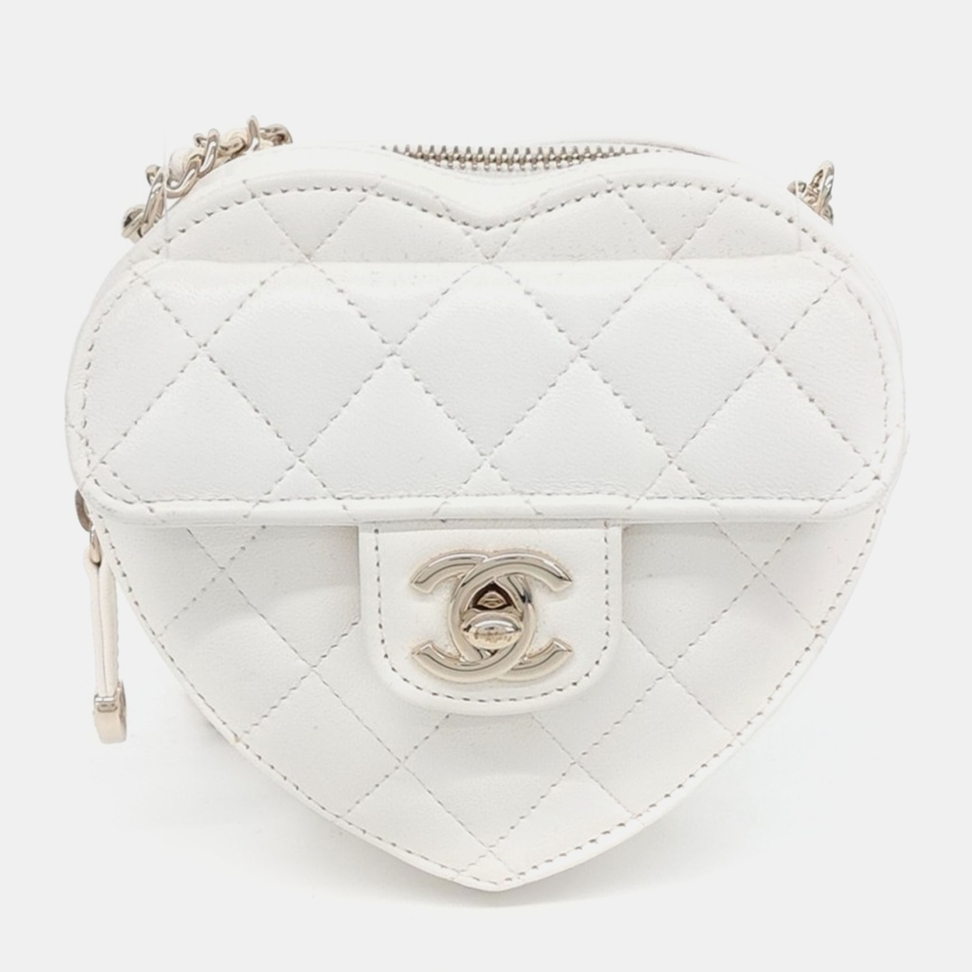 

Chanel Heart Mini Crossbody Bag, White