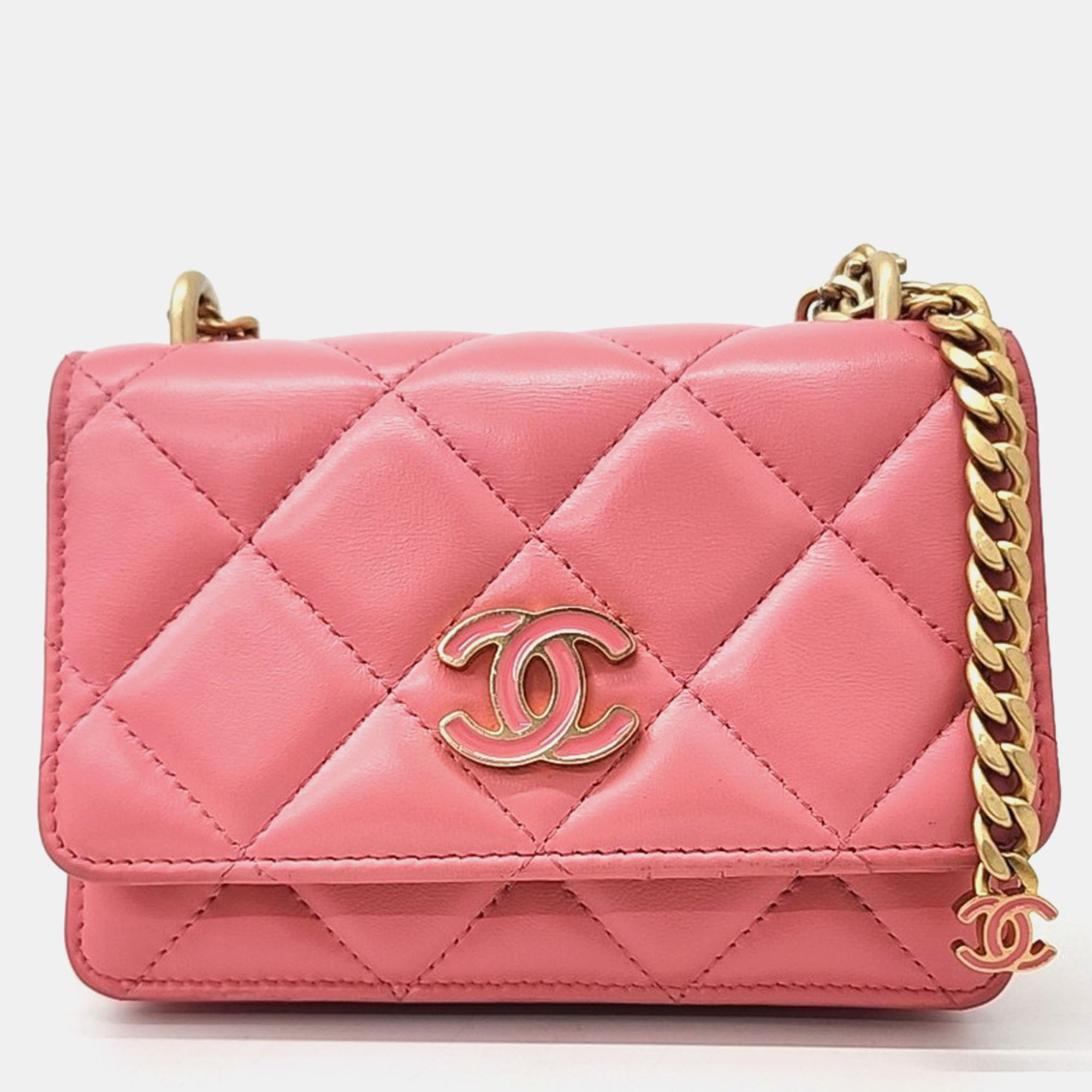 

Chanel mini chain shoulder bag, Pink