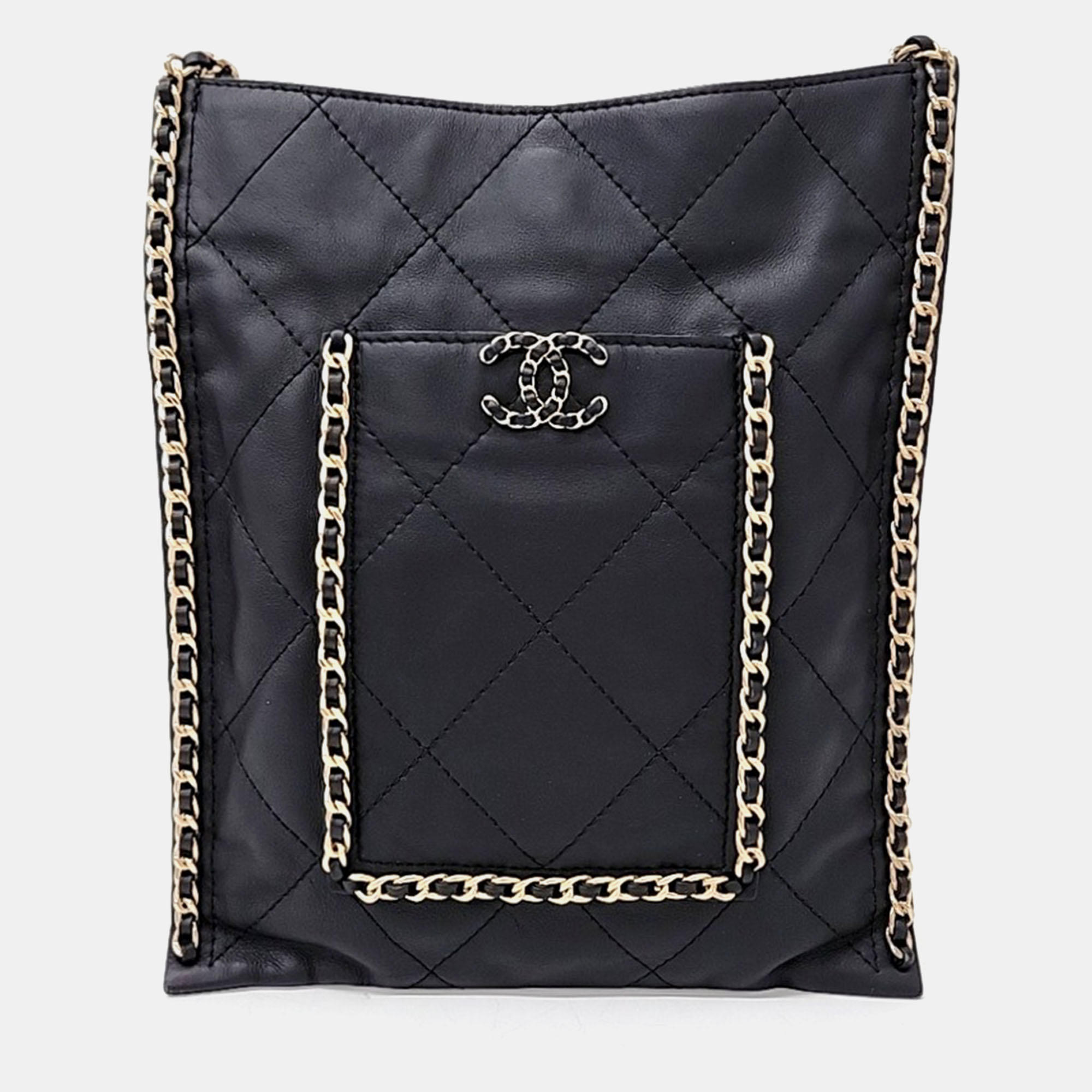 Pre-owned Chanel Chain Shoulder Bag In Black