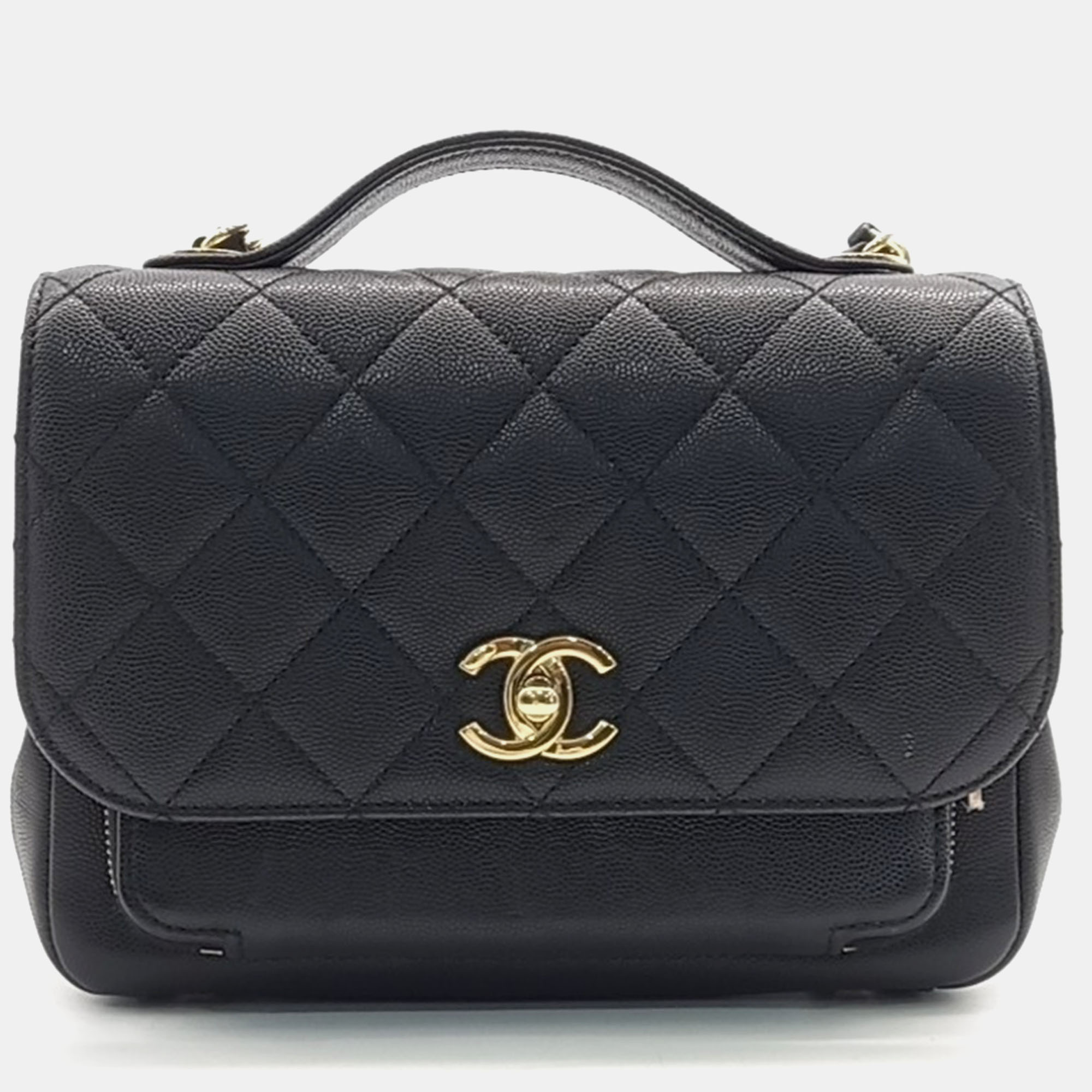 Pre-owned Chanel Caviar Business Affinity Bag In Black