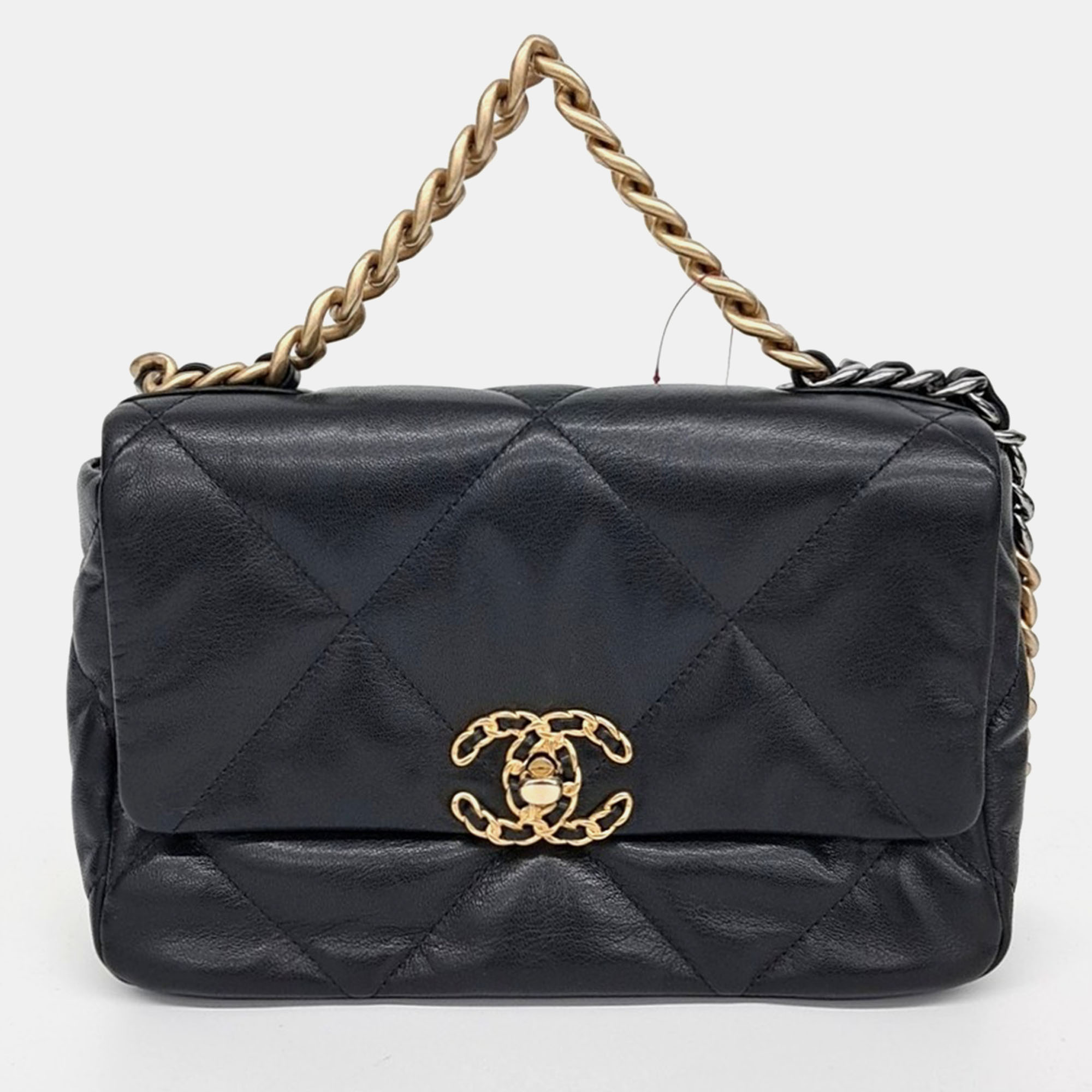 Pre-owned Chanel 19 Small Flap Bag In Black