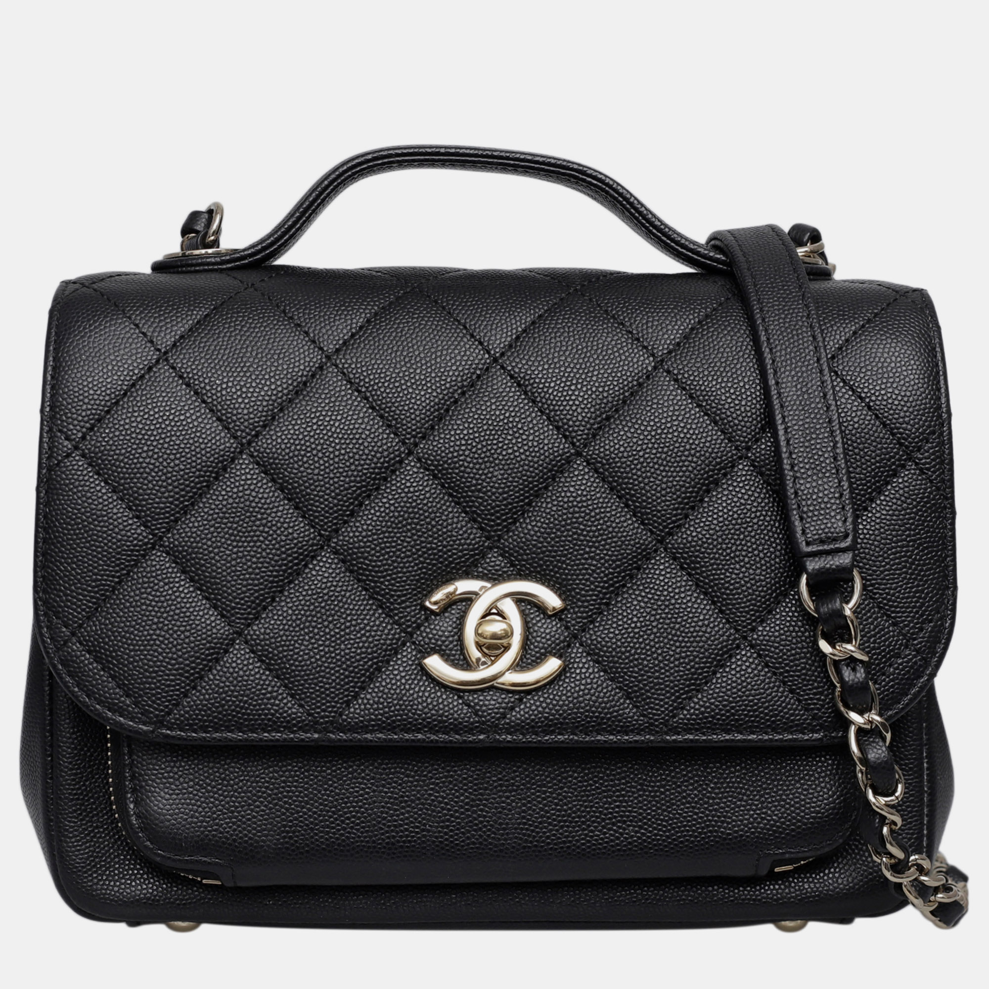 Pre-owned Chanel Black Cavier Leather Business Affinity Flap Bag