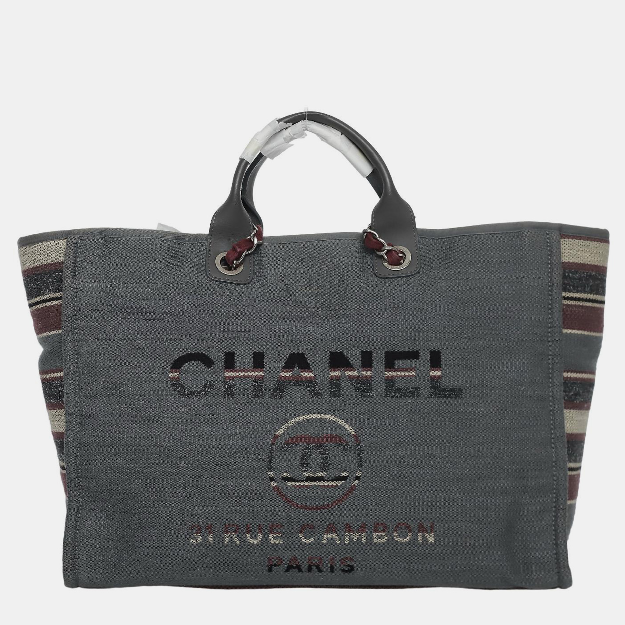 

Chanel Grey/ Red/ Multicolor Large Deauville Tote Bag