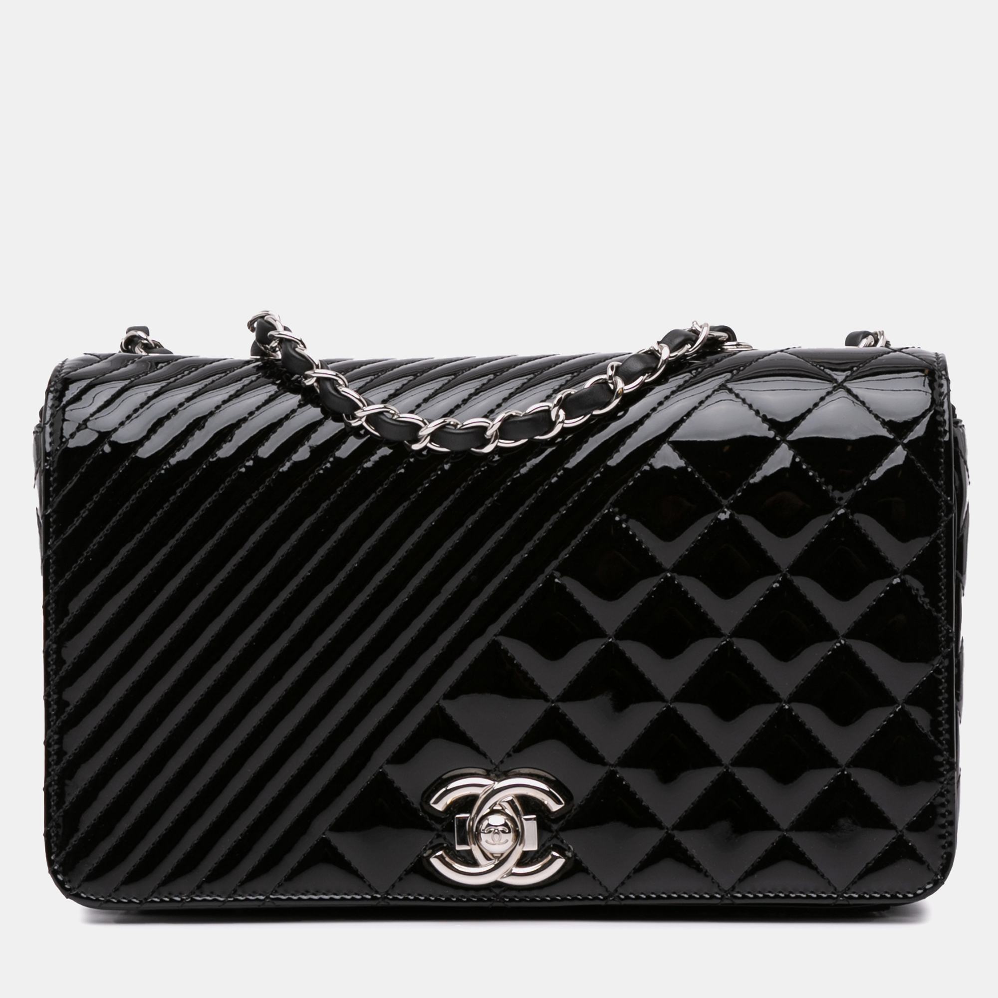 

Chanel Medium Patent Coco Boy Flap Bag, Black