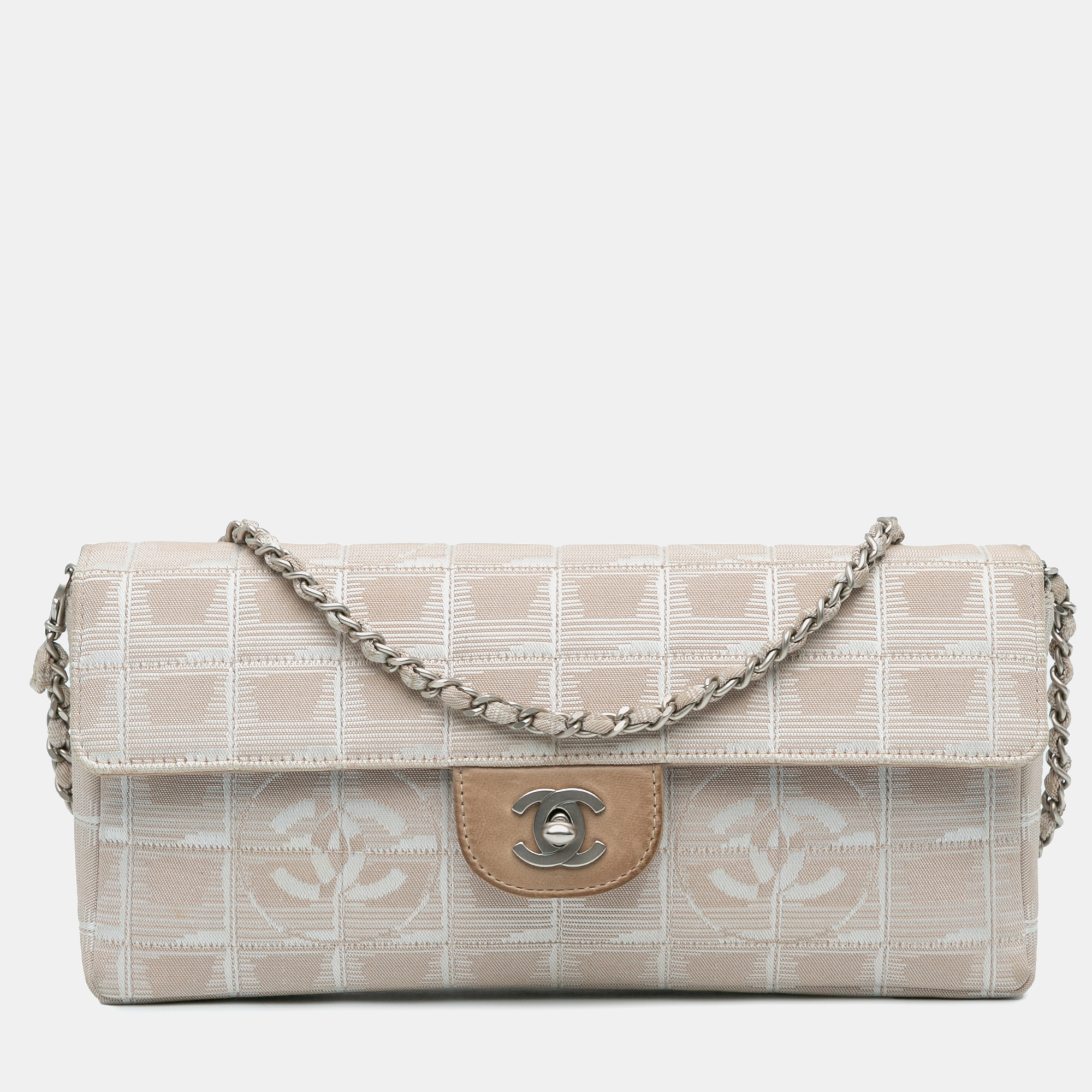 

Chanel New Travel Line East West Flap Bag, Beige