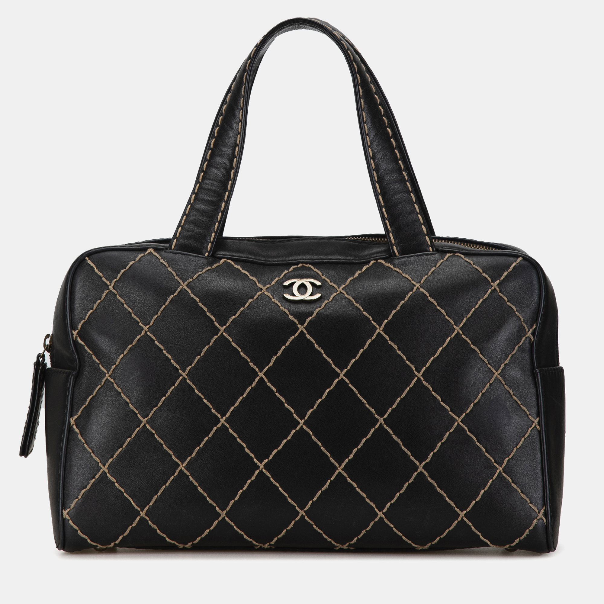 

Chanel CC Wild Stitch Lambskin Handbag, Black