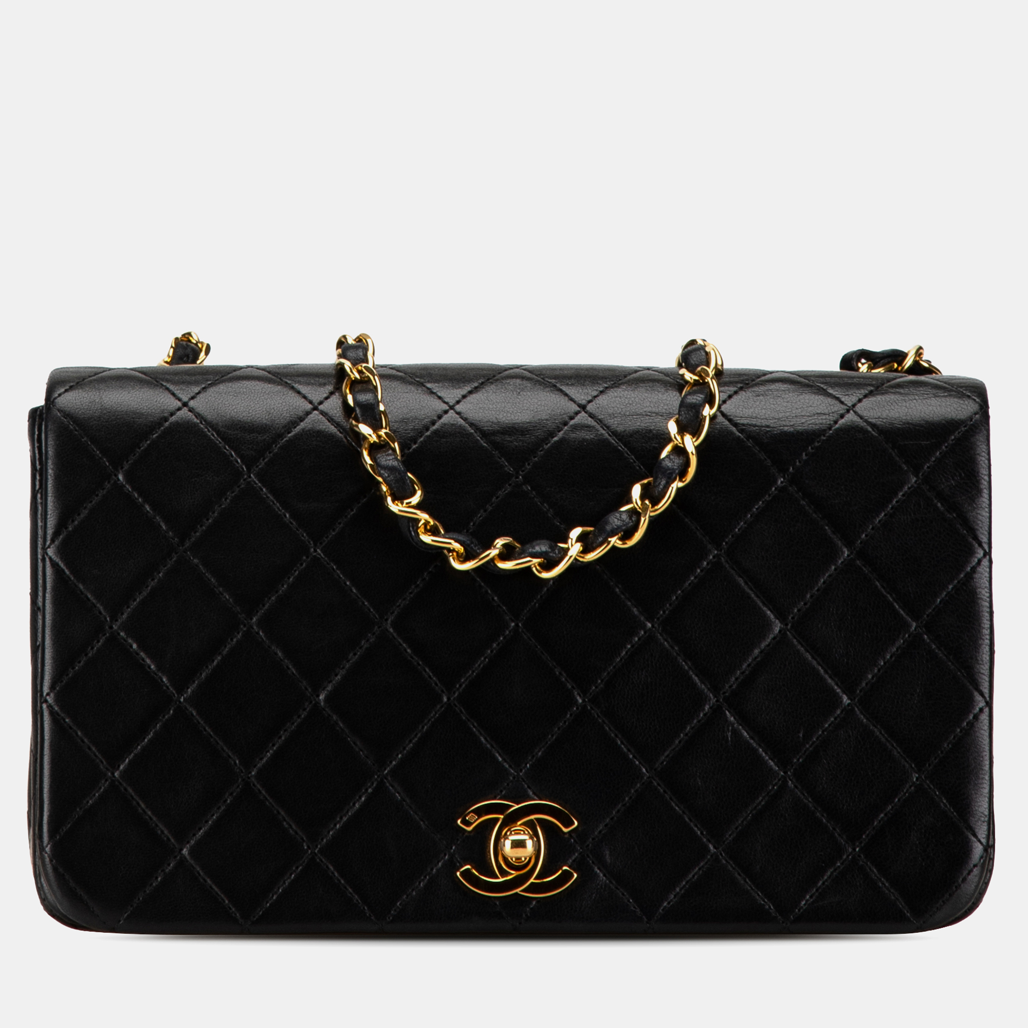 

ChanelCC Quilted Lambskin Full Flap Bag, Black