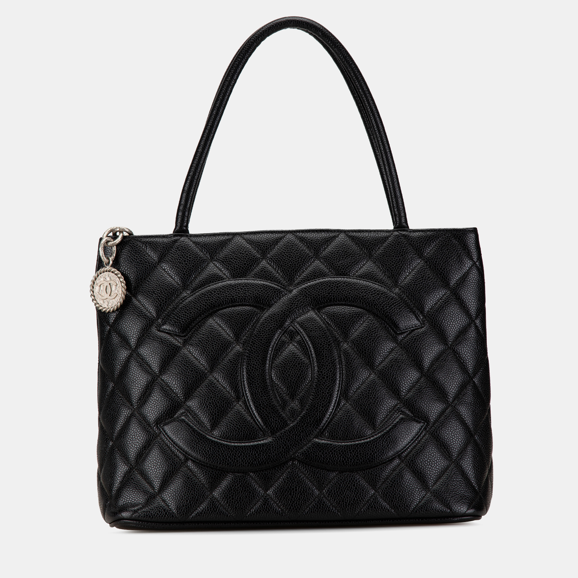 

Chanel Caviar Medallion Tote Bag, Black