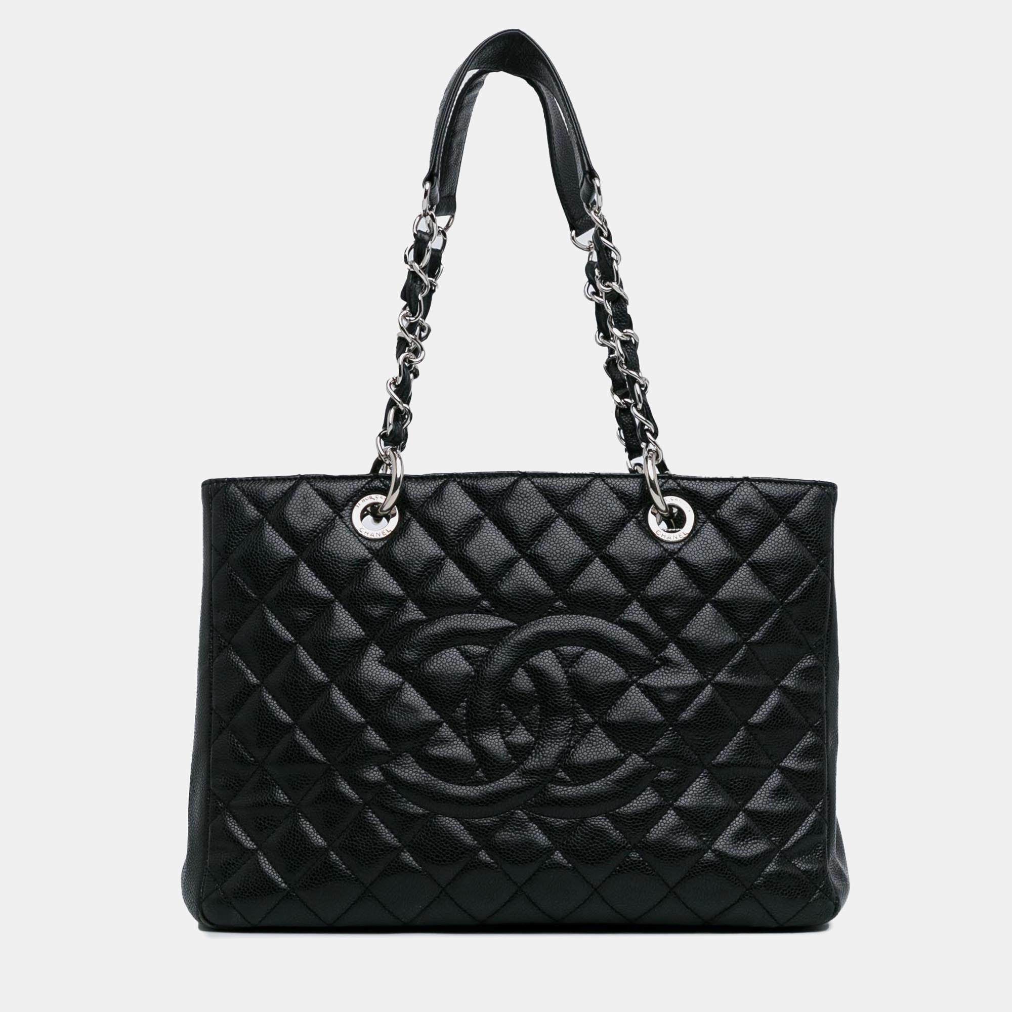 

Chanel Caviar Grand Shopping Tote Bag, Black