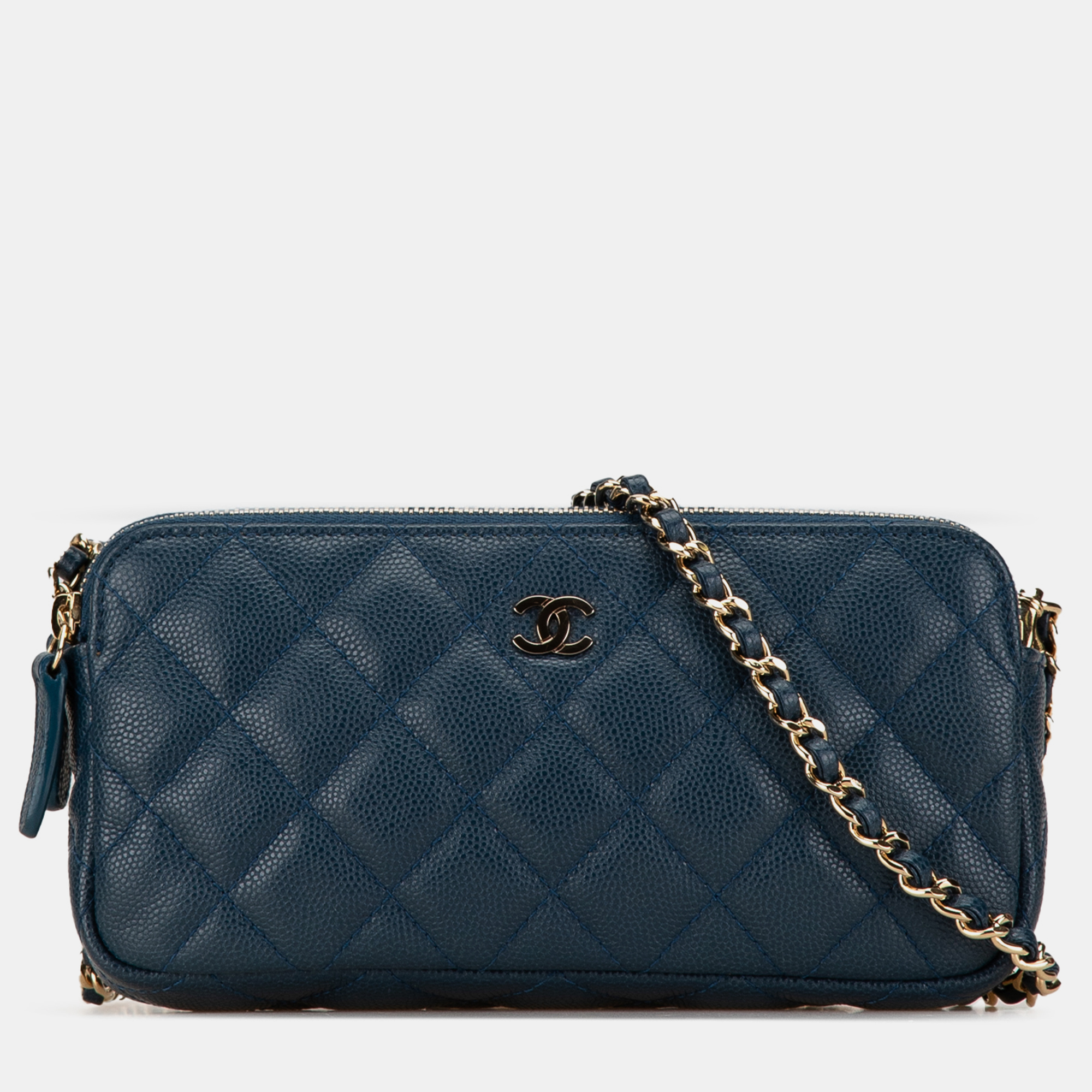 

Chanel Quilted Caviar Clutch with Chain, Blue