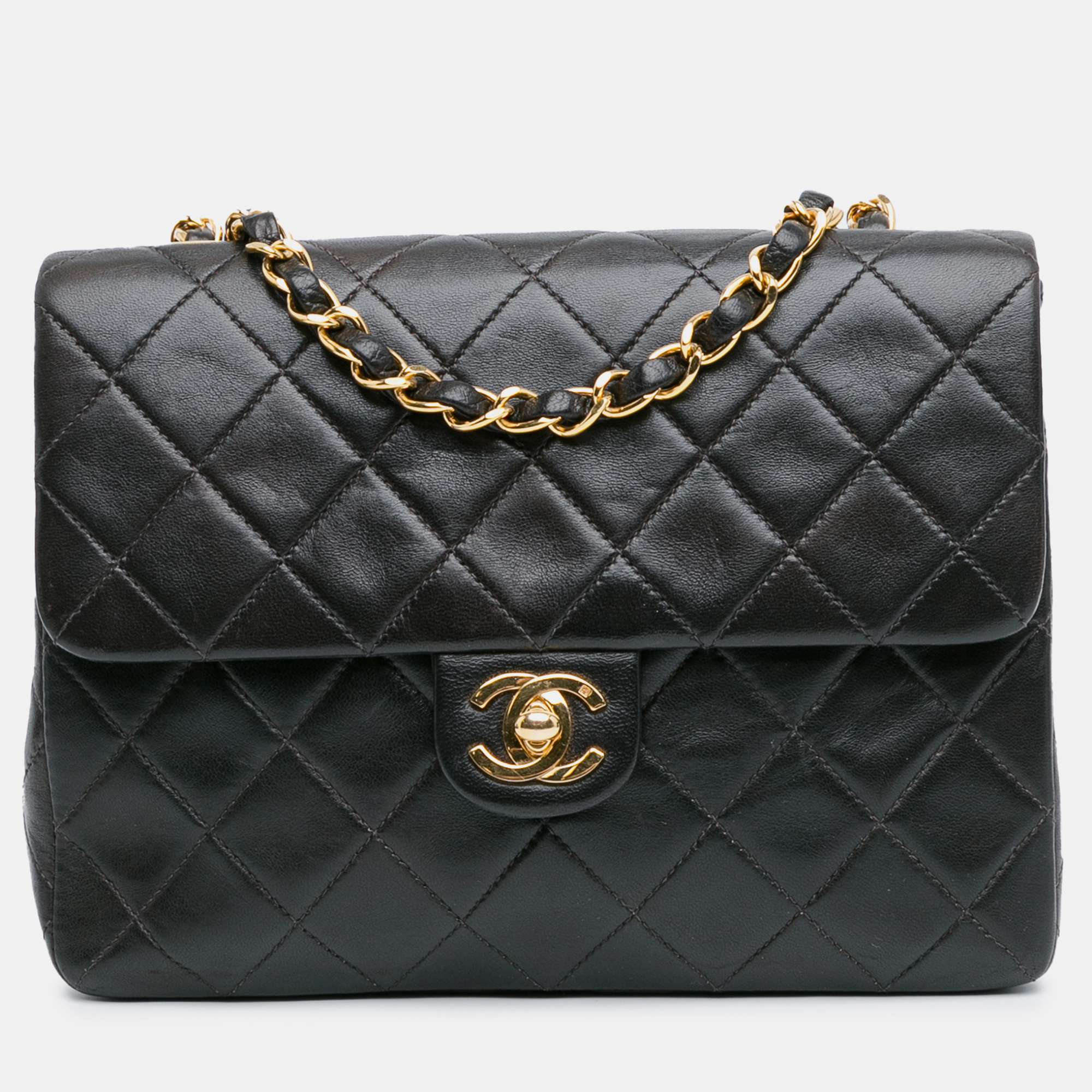 

Chanel Square Classic Quilted Lambskin Flap, Black