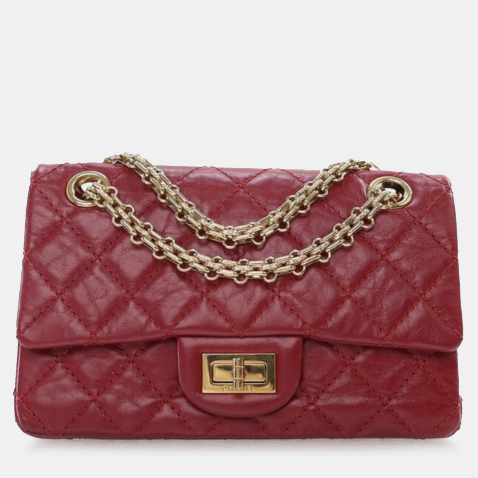 

Chanel Reissue 2.55 Aged Calfskin Single Flap 224 Bag, Red