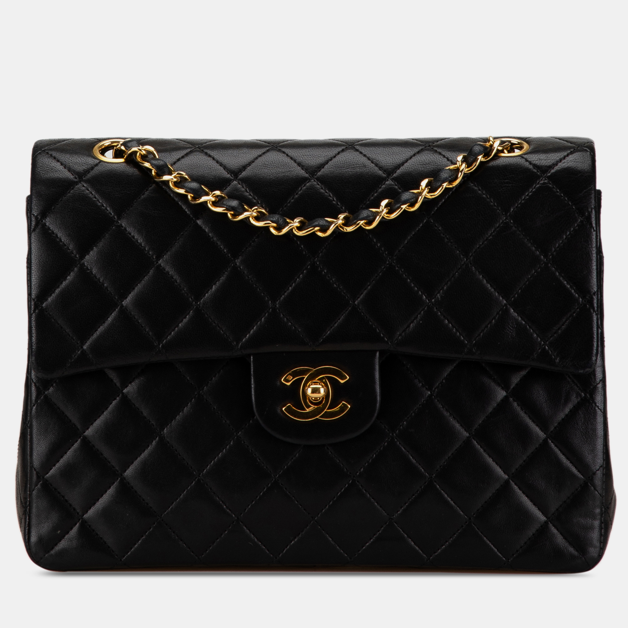 

Chanel Medium Tall Classic Lambskin Double Flap Bag, Black