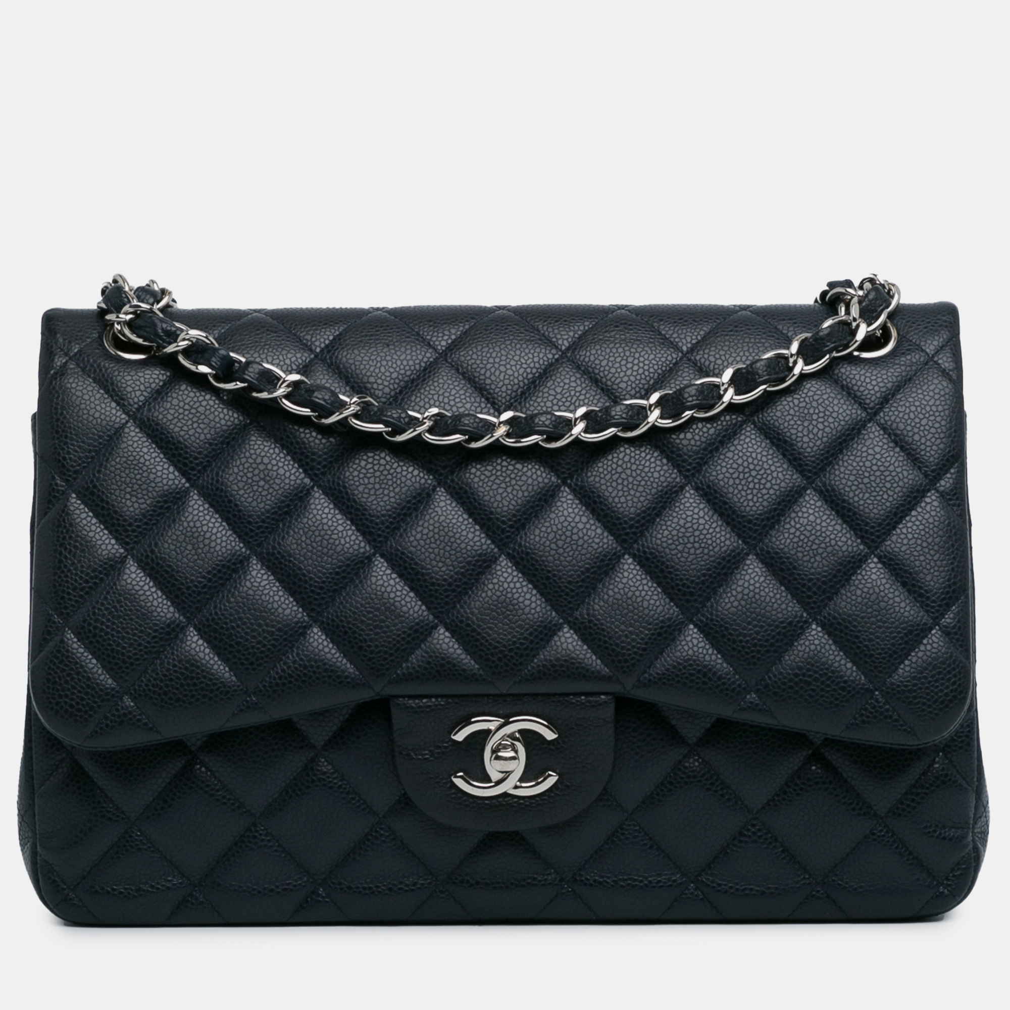 

Chanel Jumbo Classic Caviar Double Flap, Navy blue