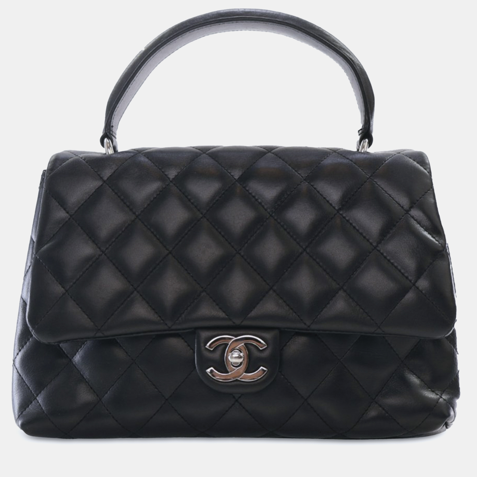 

Chanel Medium Lambskin Kelly Top Handle Bag, Black