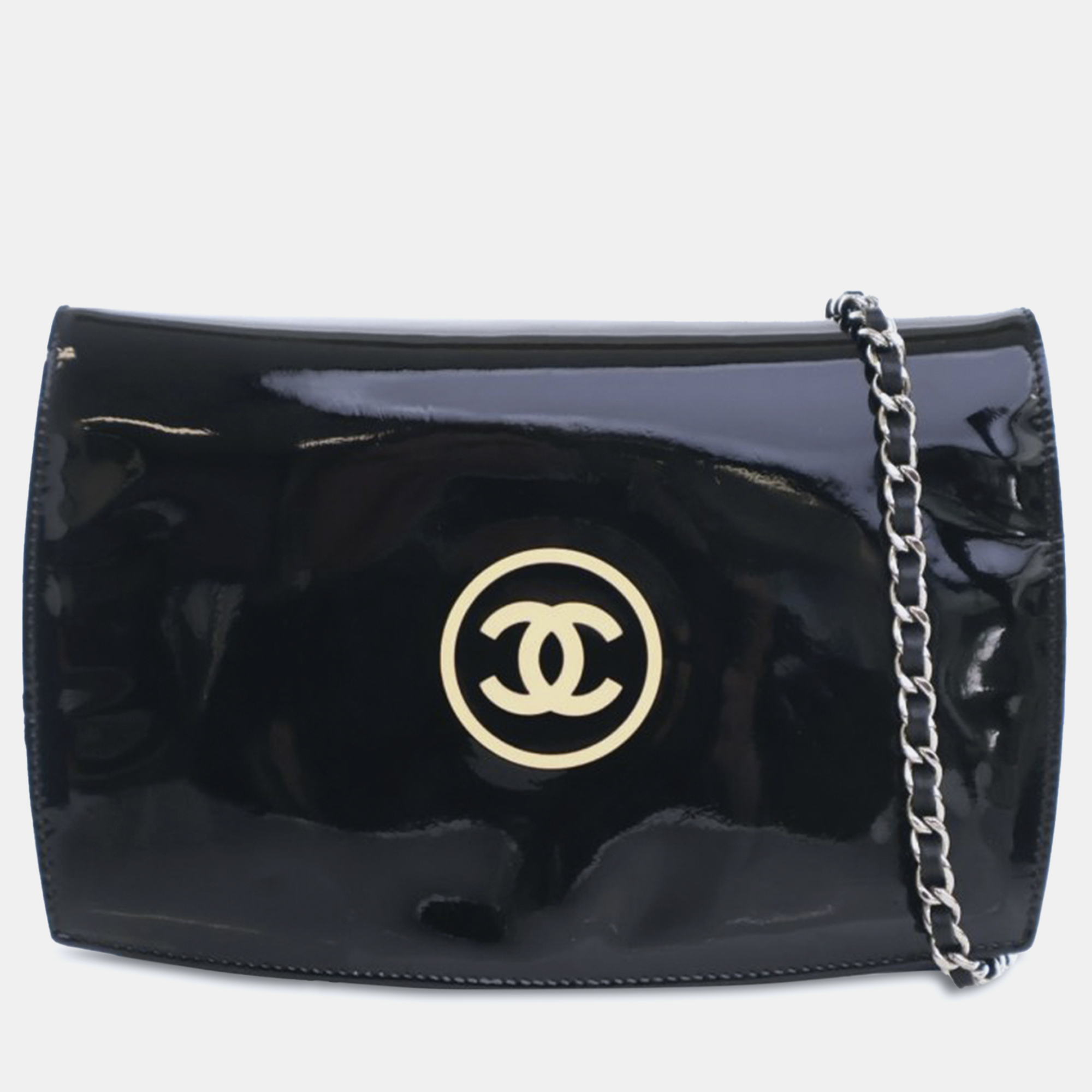 

Chanel CC Patent Wallet On Chain, Black