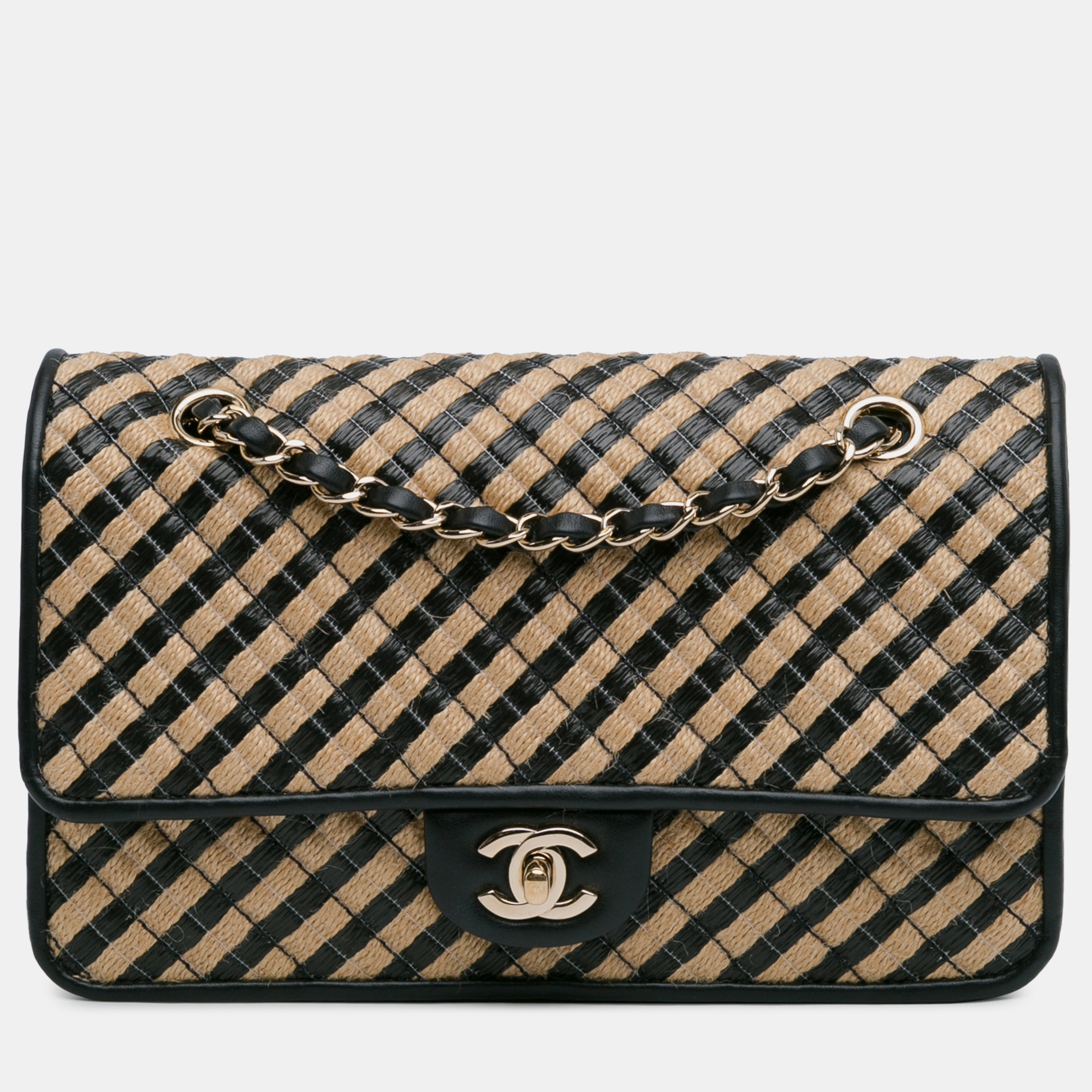 

Chanel Medium Raffia and Jute Urban Jungle Single Flap, Brown